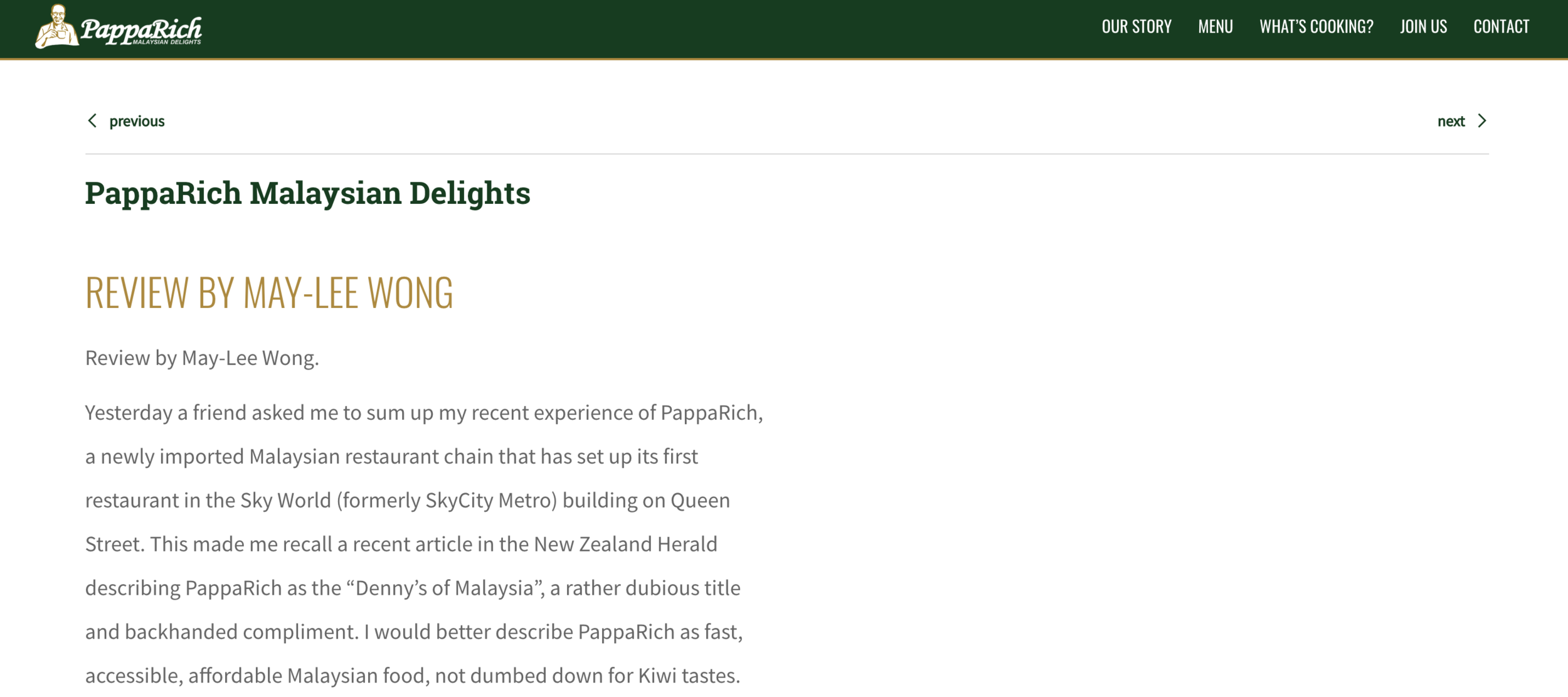       My review on  PappaRich Malaysian Delights  from 2017 featured on their website.     








  

    
  
     

      

      
         
          
        
        

        
           
            
           
                
           
        
           
        

        
      
         
      

     
  


  


     