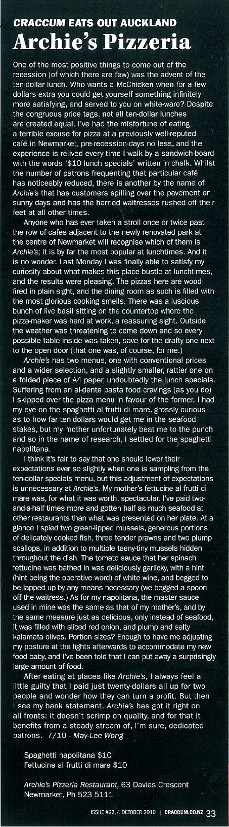 Archie's pizzeria Craccum review scan.png