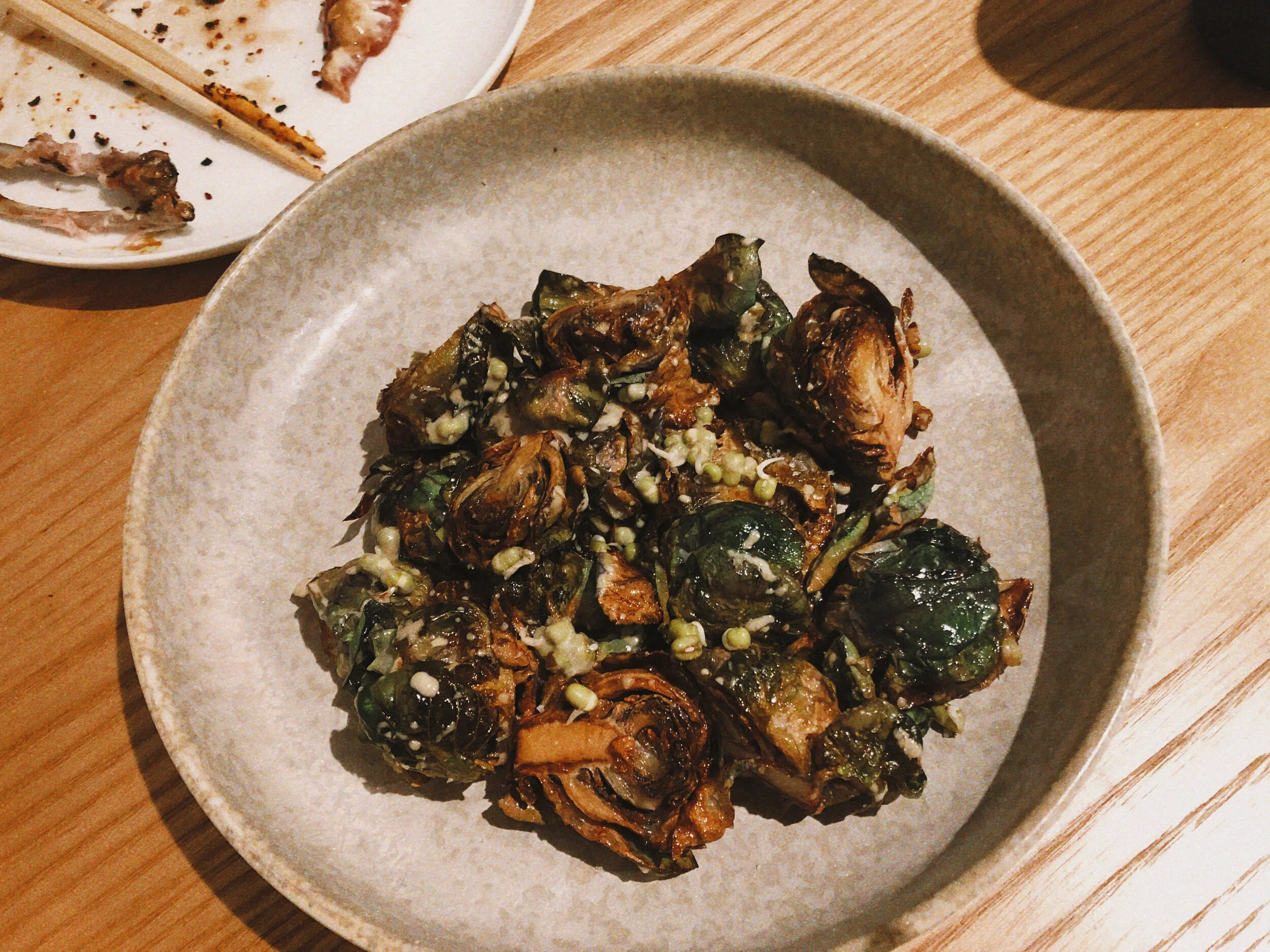 Brussel sprouts, sunflow seed, miso