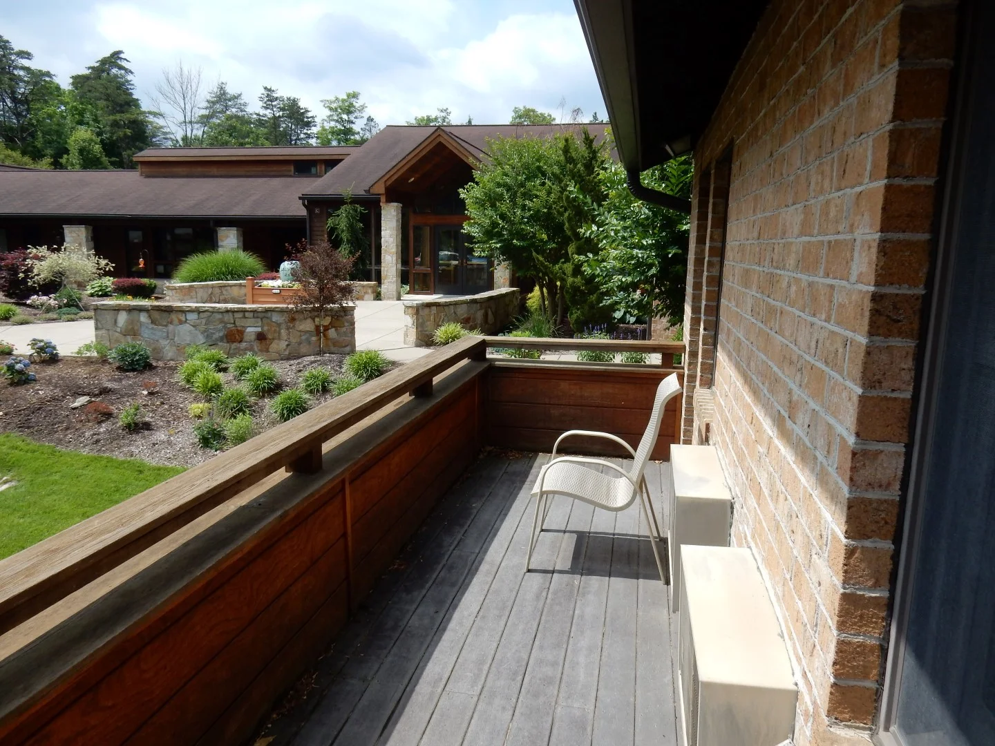 Each room has its own balcony and there are many places on the property (including walking trails) for quiet reflection.