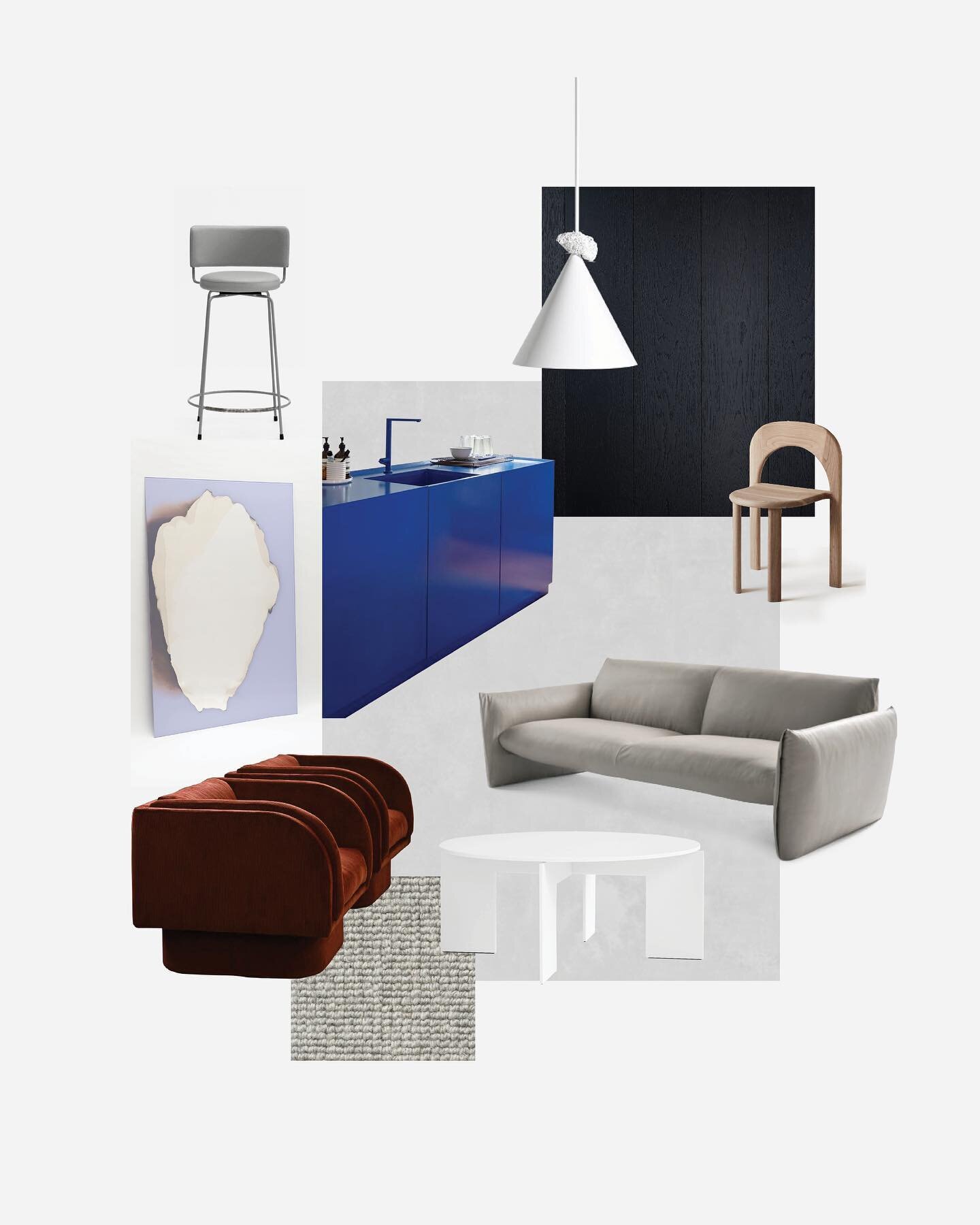 #forwardboard 
⁠
A muted sofa and coffee table with bonelike construction gives a luxuriously primal base to this selection of Australian-made pieces. With aesthetic reference to both our past, present and unavoidably futuristic fate, large masses of
