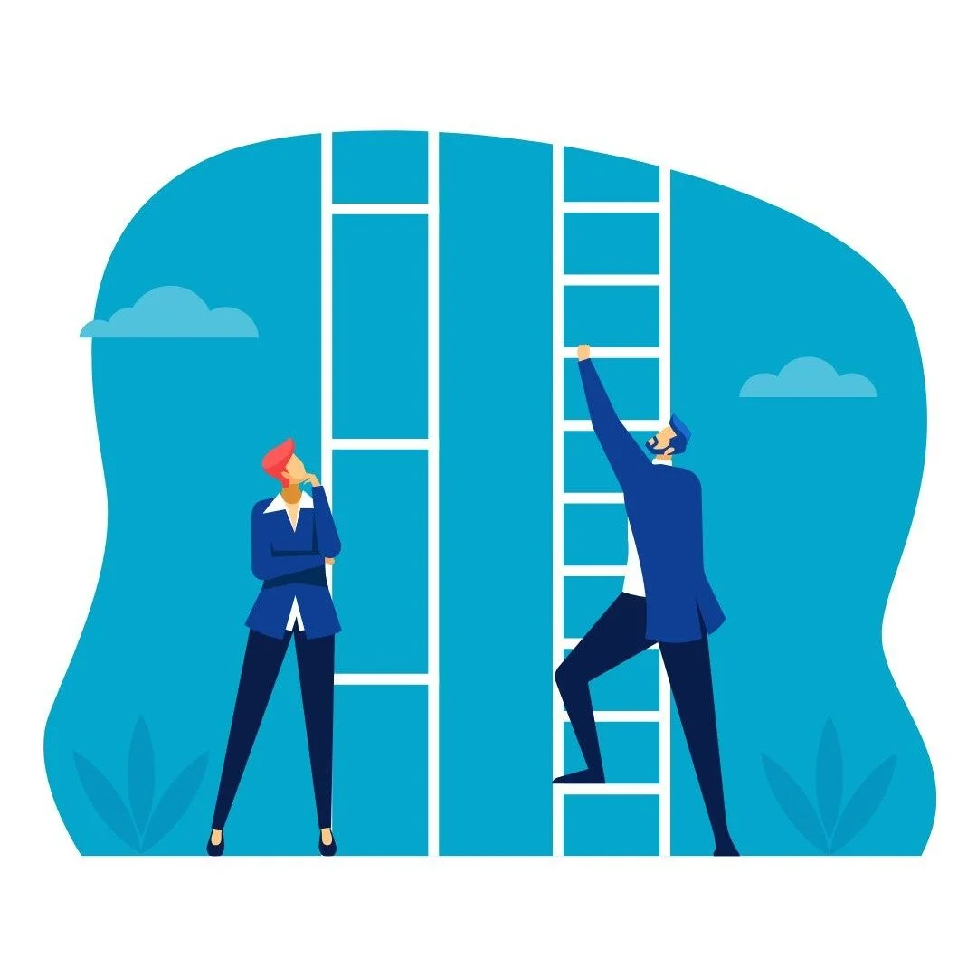 Another form of ladder holding, or supporting our colleagues, can be helping them when they seem to have a different ladder to other people. Some people are given a more complete ladder due to their connections, their upbringing, or just dumb luck.

