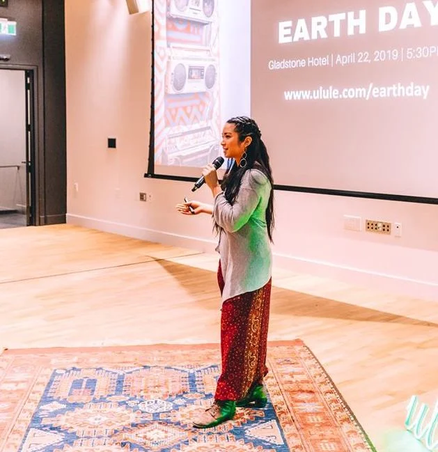 Rachel presenting to the community at Artscape Daniels Launchpad in March 2019. Photo by: ulule Canada.