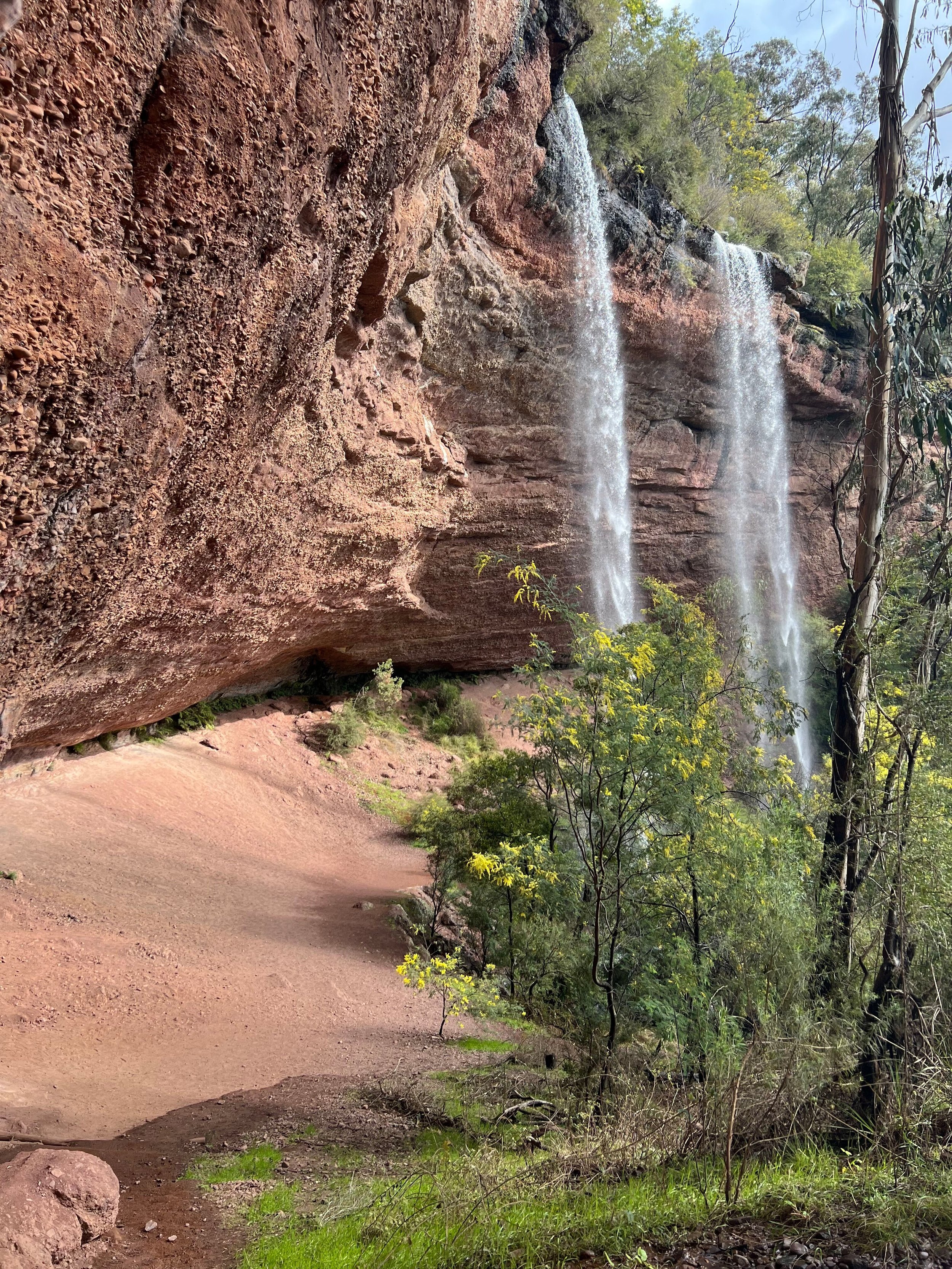 Waterfall and natural landscape in Victoria’s High Country near Dunmore Farm