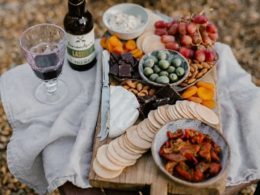 Grazing board featuring local produce served at Dunmore Farm