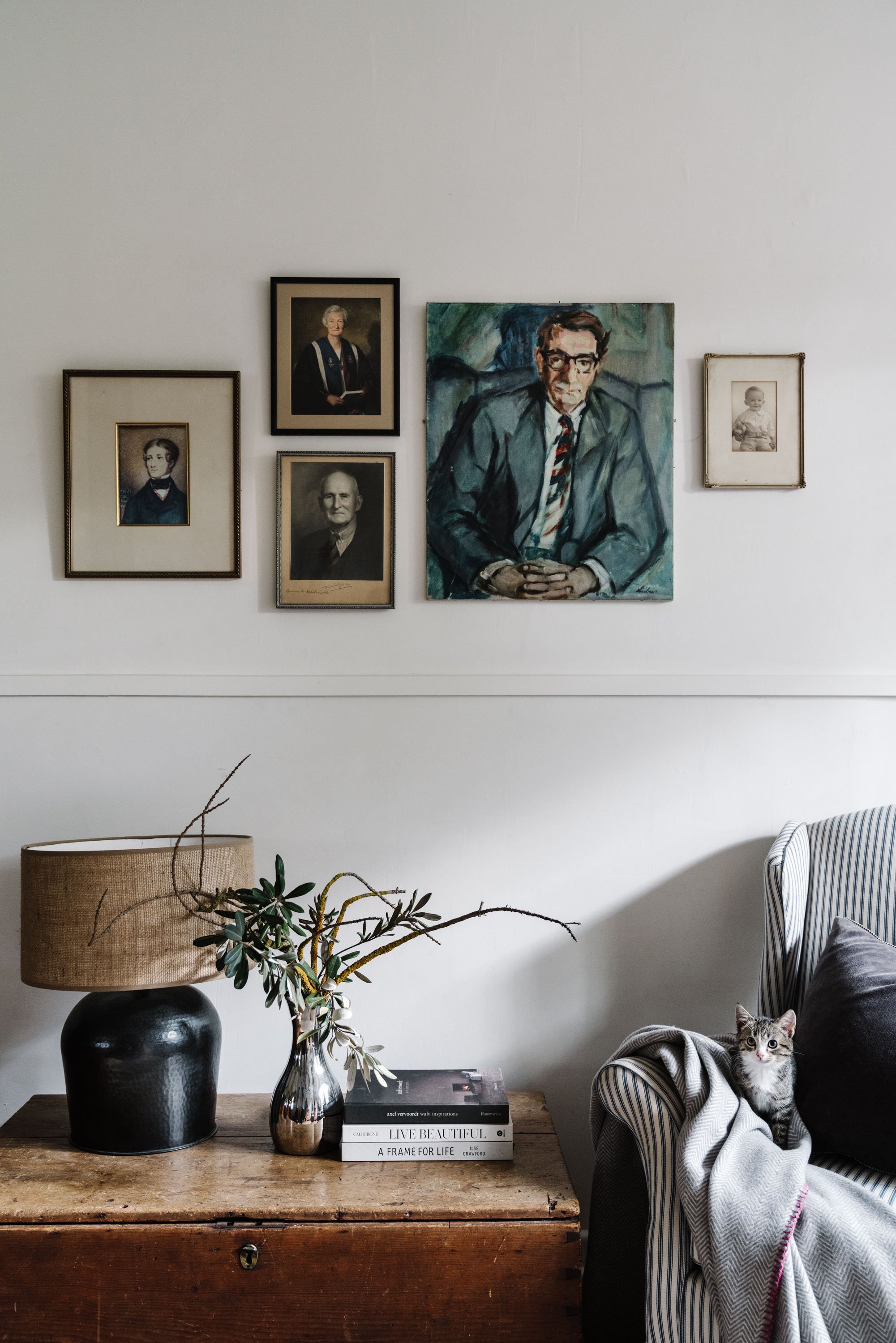 Interior detail inside the restored cottage at Dunmore Farm featured in editorial press