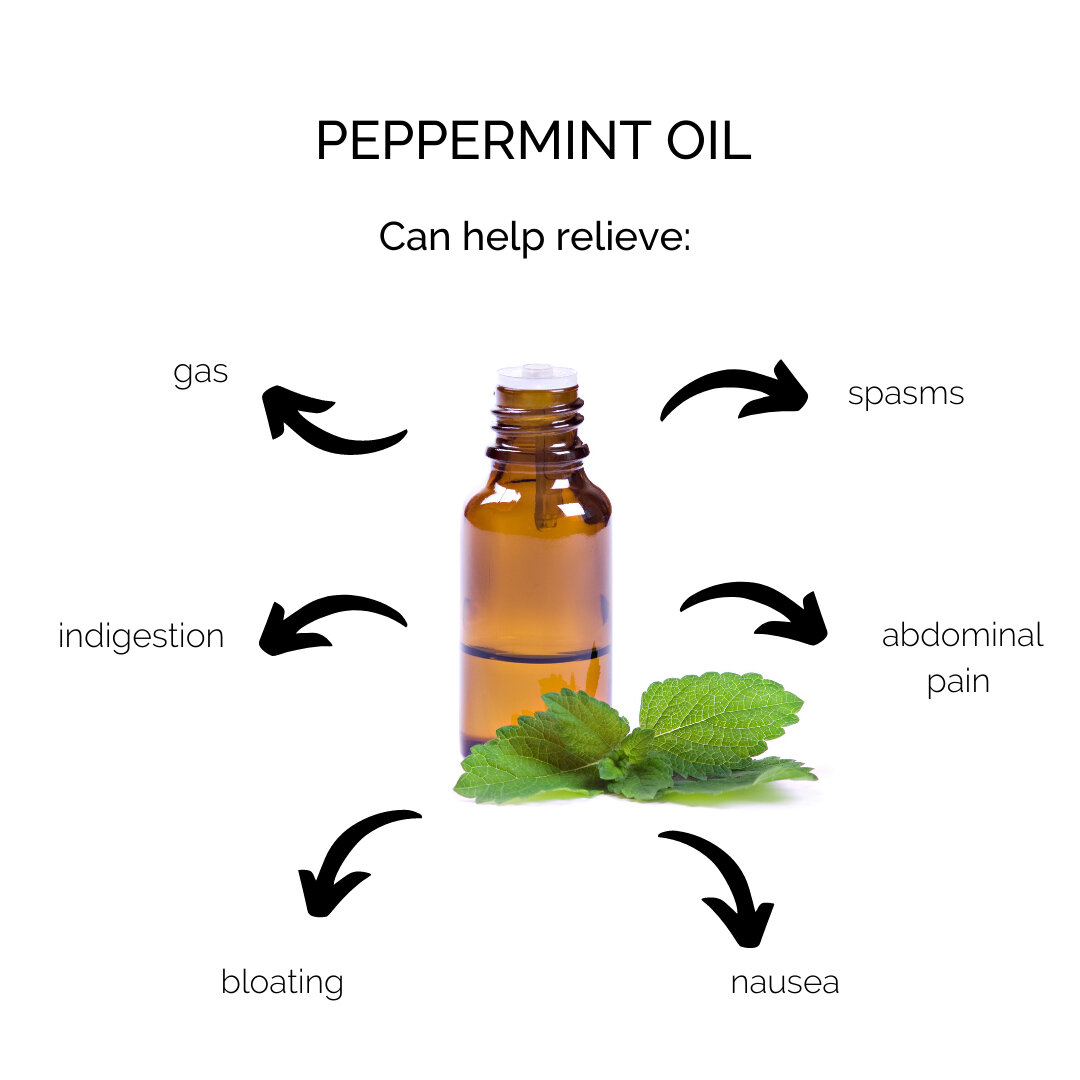 Peppermint oil is an essential oil that is a great tool to have in your tool kit when managing IBS. it is helpful for both IBS-C and IBS-D types. It can be taken orally in the form of a capsule, added to water or even applied topically. ⠀⠀⠀⠀⠀⠀⠀⠀⠀
⠀⠀⠀