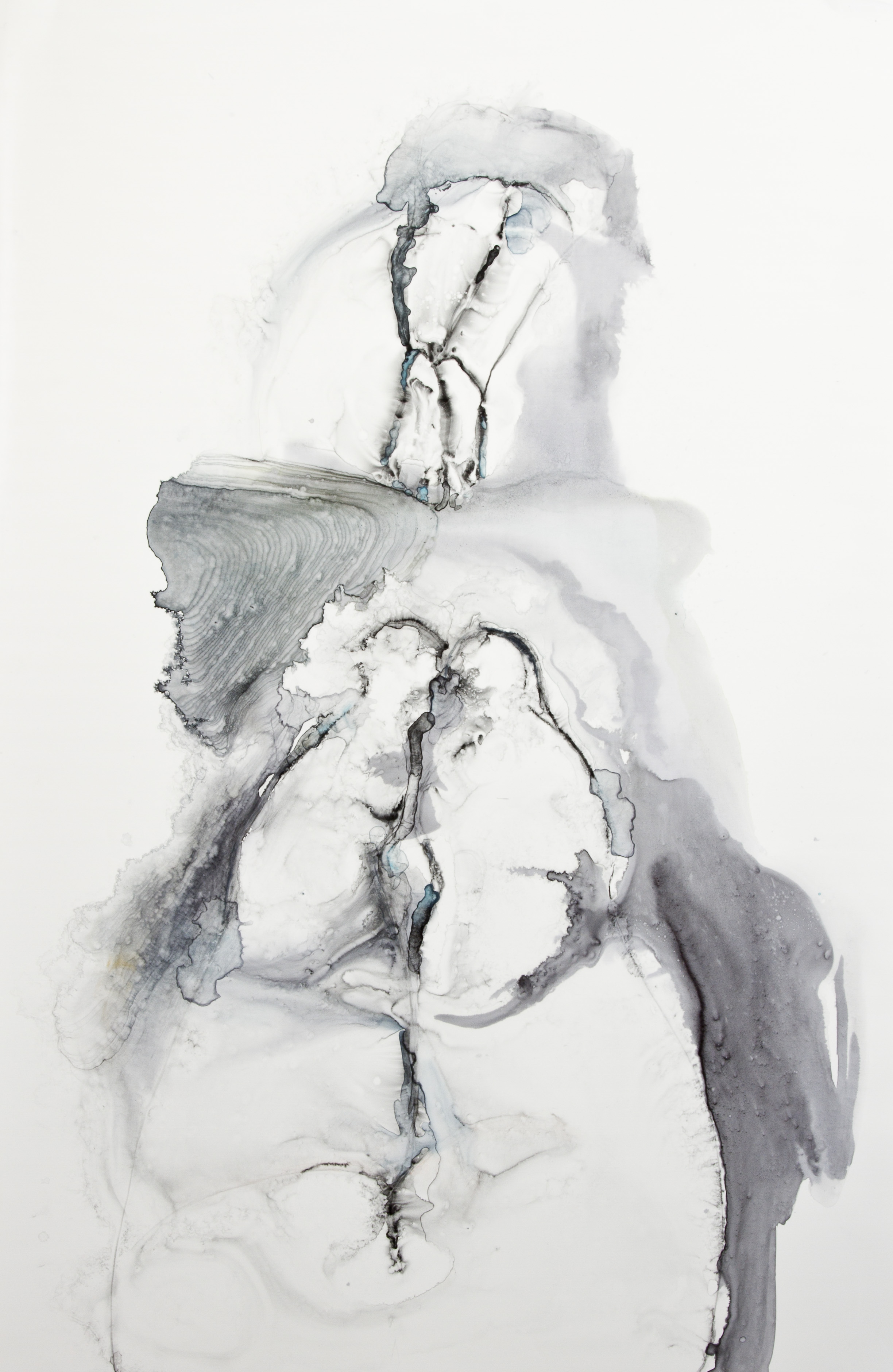 Mirroring, 2016, watercolor on polypropylene, 40x26 inches