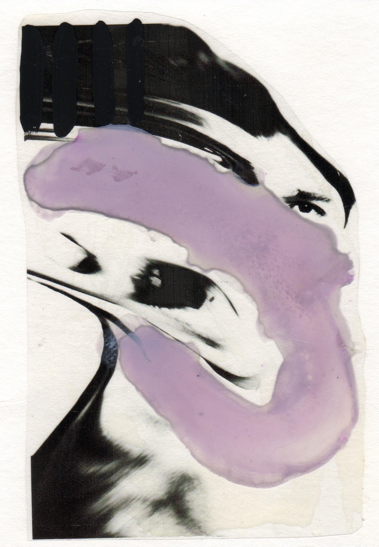 Four Lashes 2015 acrylic watercolor mylar archival ink and paper 5 x 7