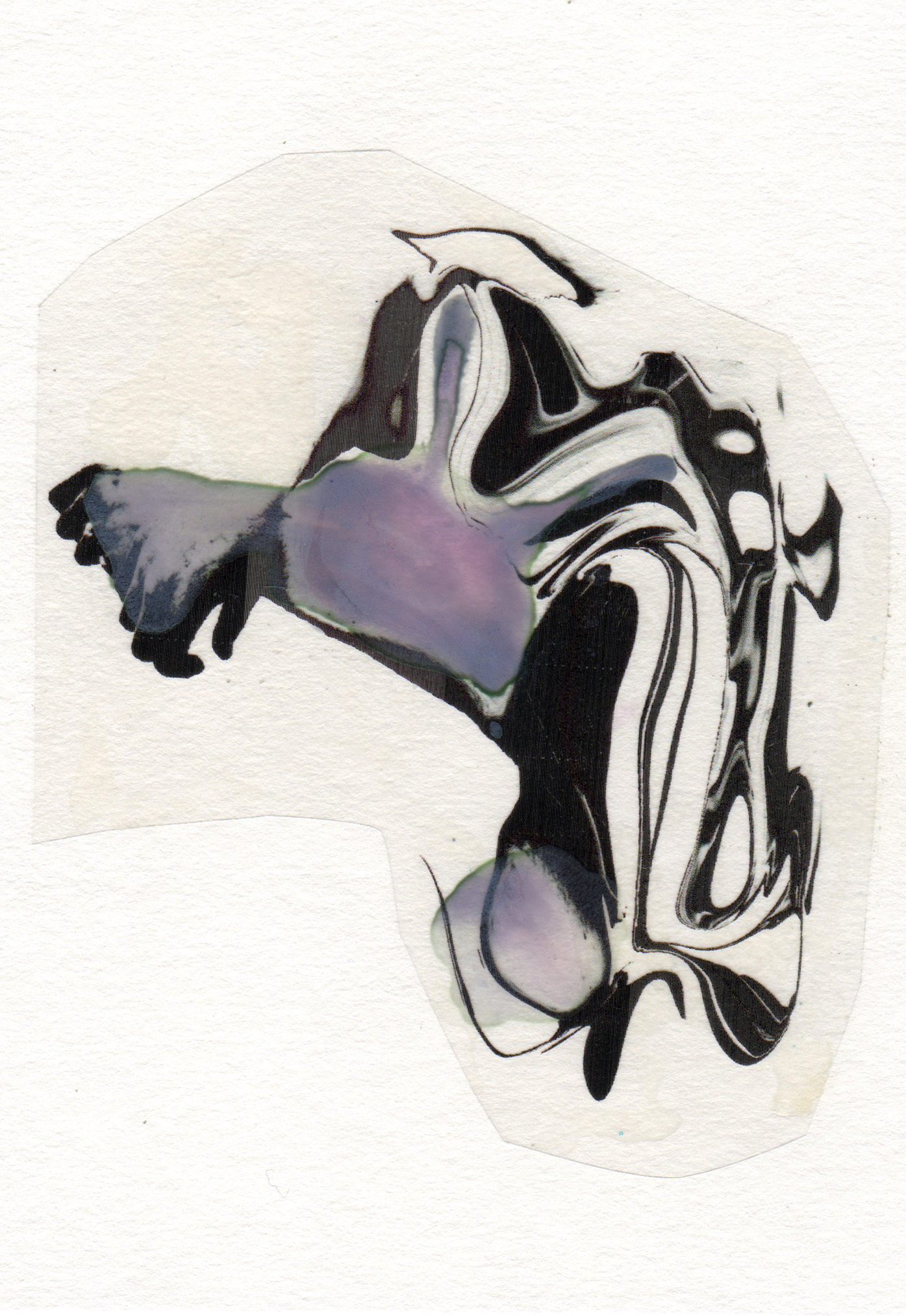 Paralyzer 2015 acrylic watercolor mylar archival ink and paper 5 x 7