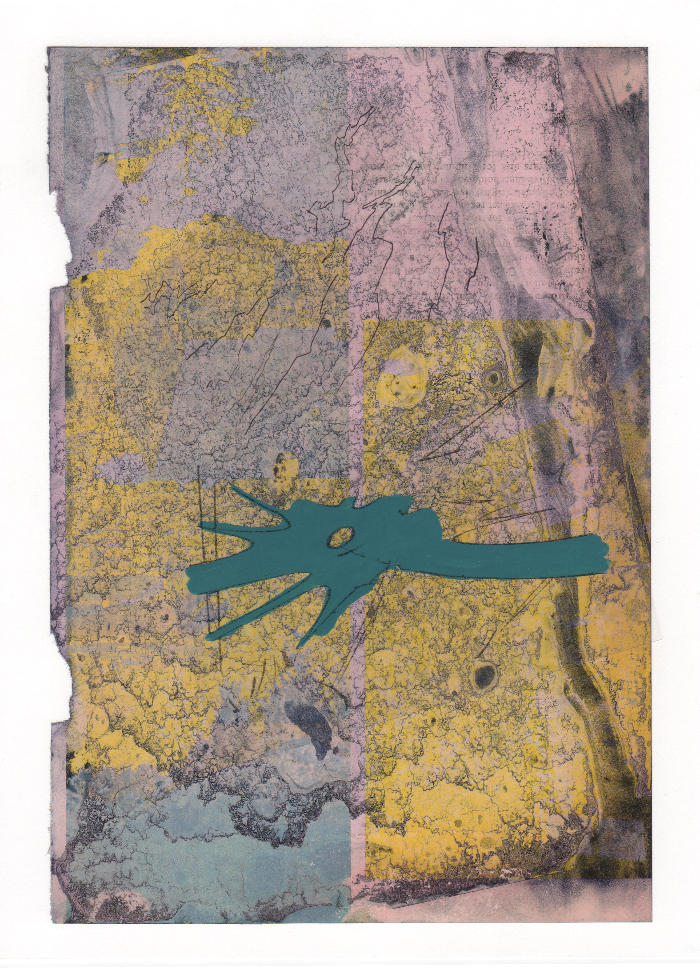Document With Spaces 2015 acrylic mylar archival ink and paper 8 5 x 11