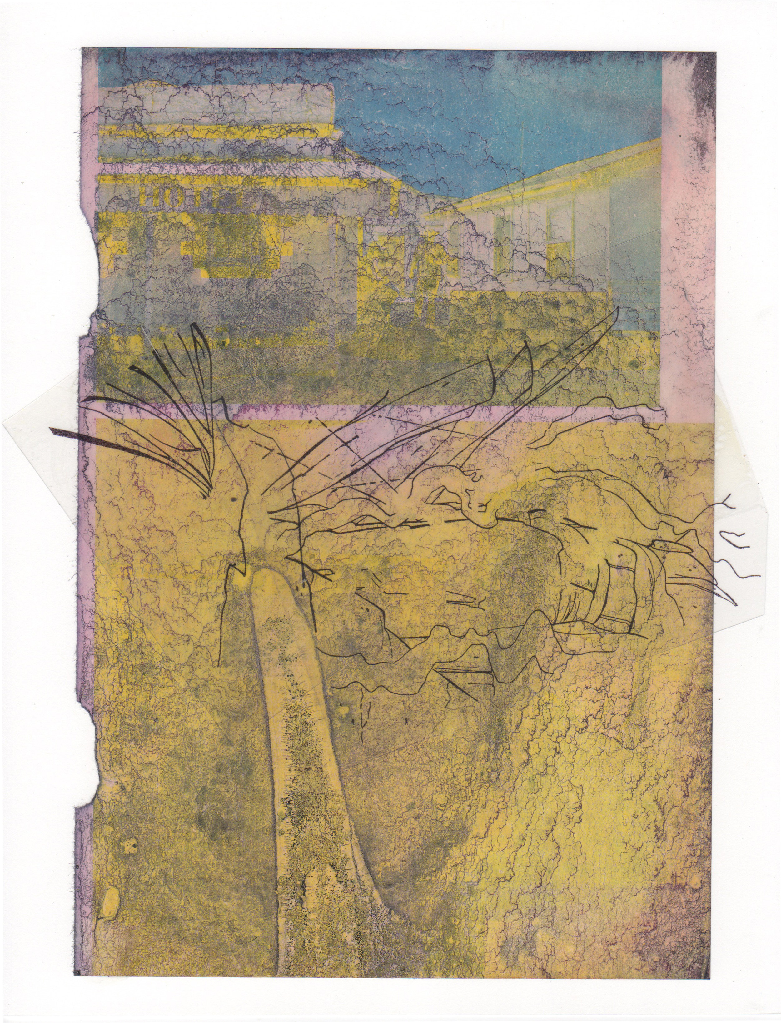 Folding Landscape 2015 acrylic mylar archival ink and paper 8 5 x 11