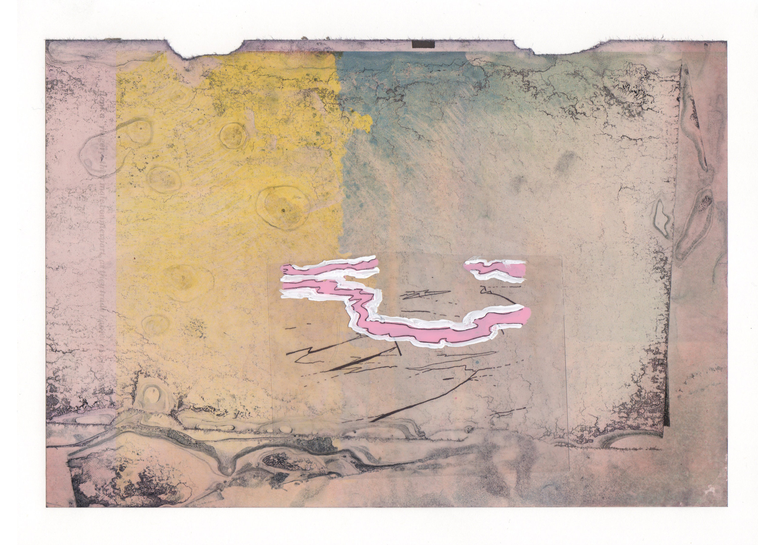 Pink Slip 2015 acrylic mylar archival ink and paper 8 5 x 11