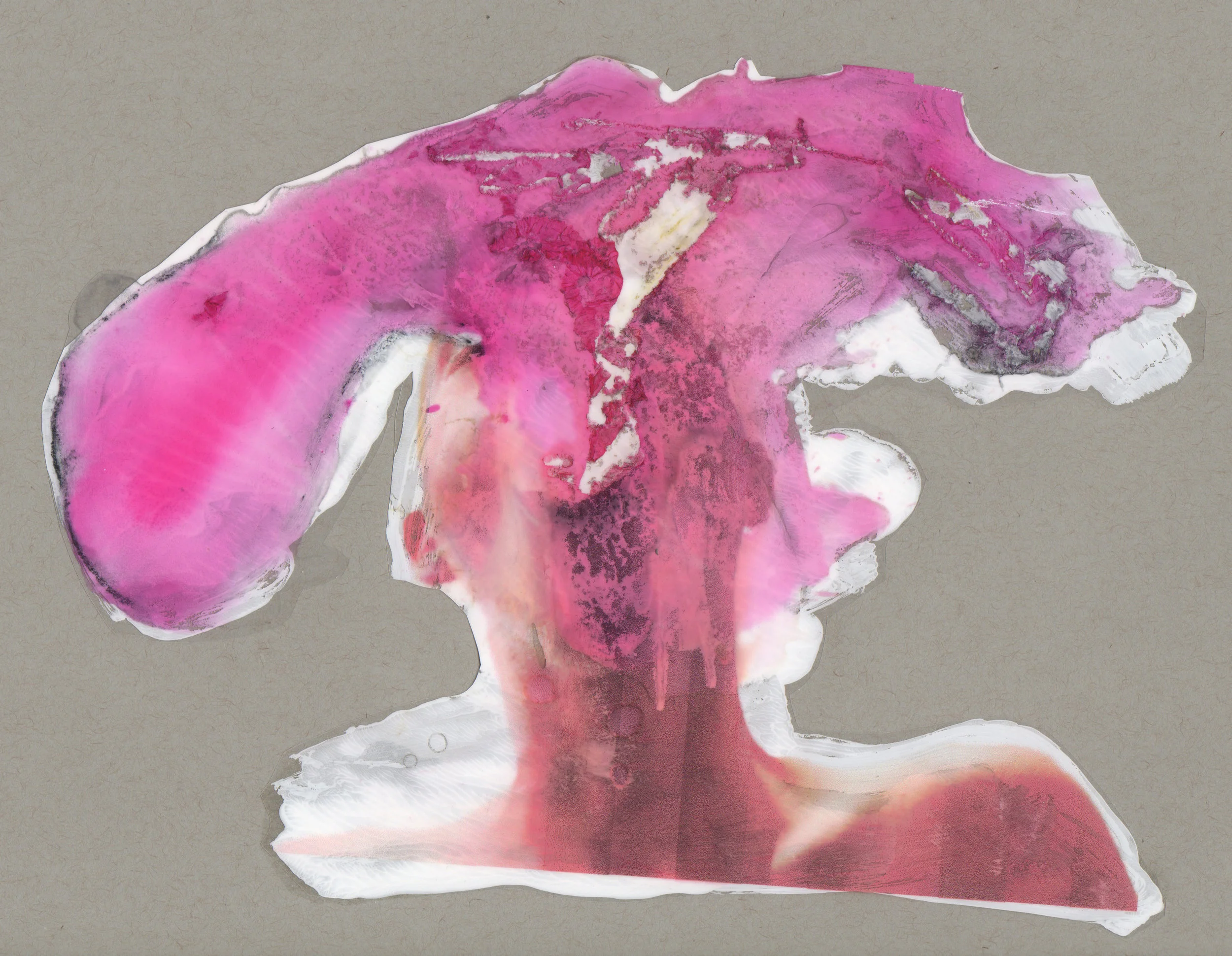 For Nancy, 2014, paint transparency archival ink and paper, 9x12 inches