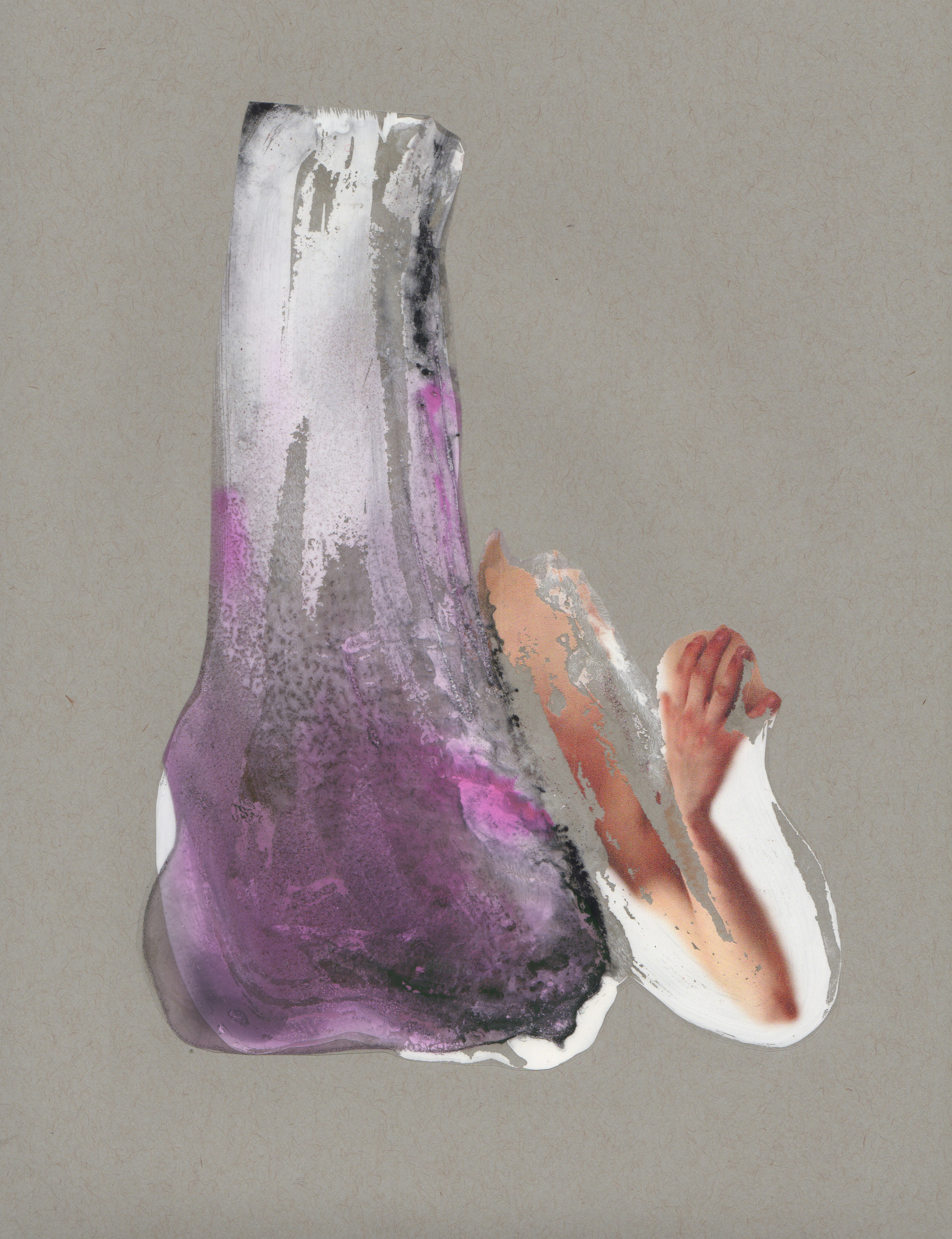 Other-side of the Glass, 2014, paint transparency archival ink and paper, 9x12 inches