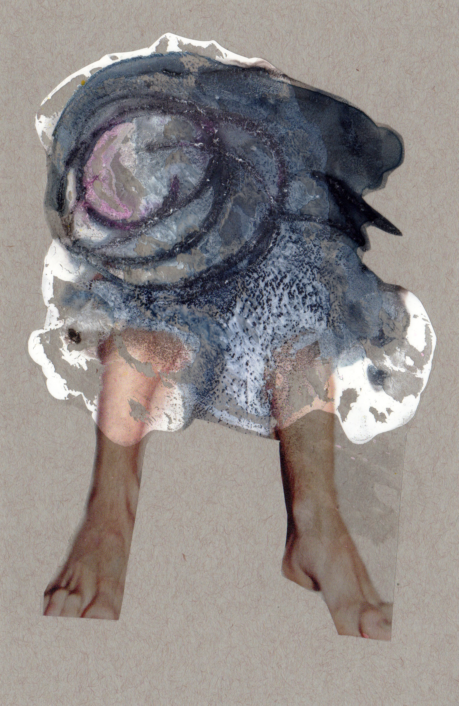 Renewed, 2014, paint transparency archival ink and paper, 8.5x5.5 inches