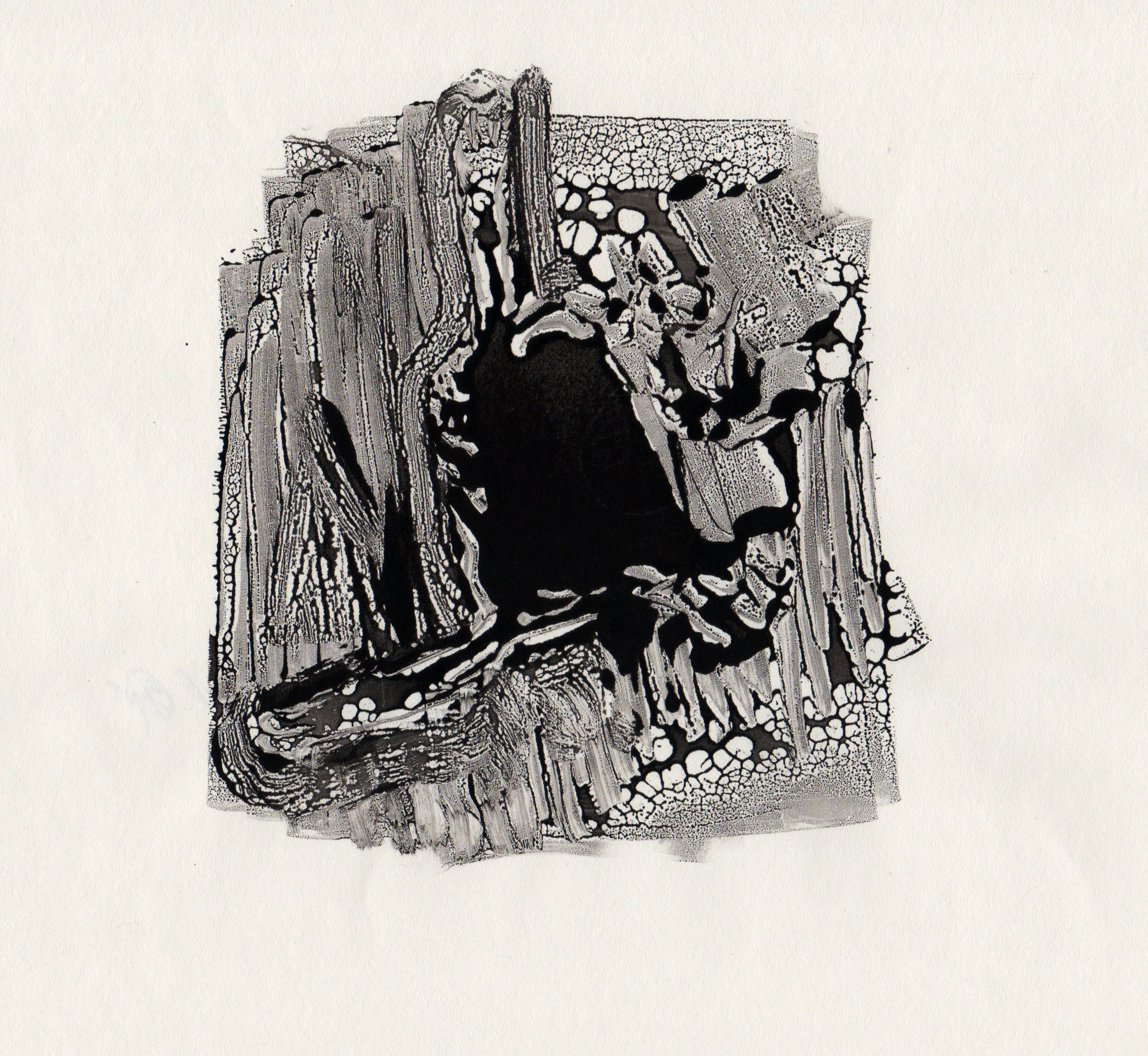 Bell, 2014, gelatin monotype, 10x9 inches