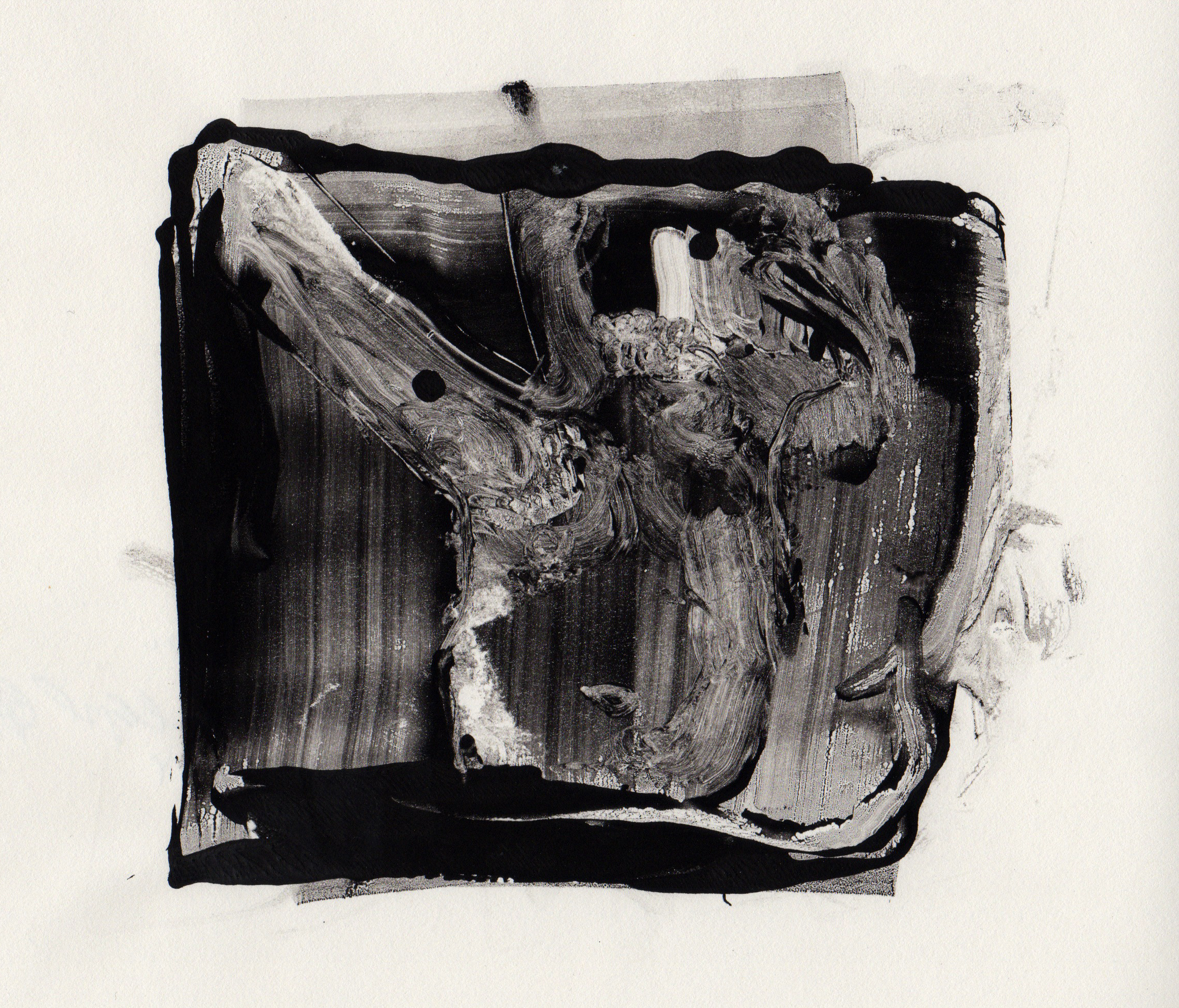 Canal, 2014, gelatin monotype, 10x9 inches