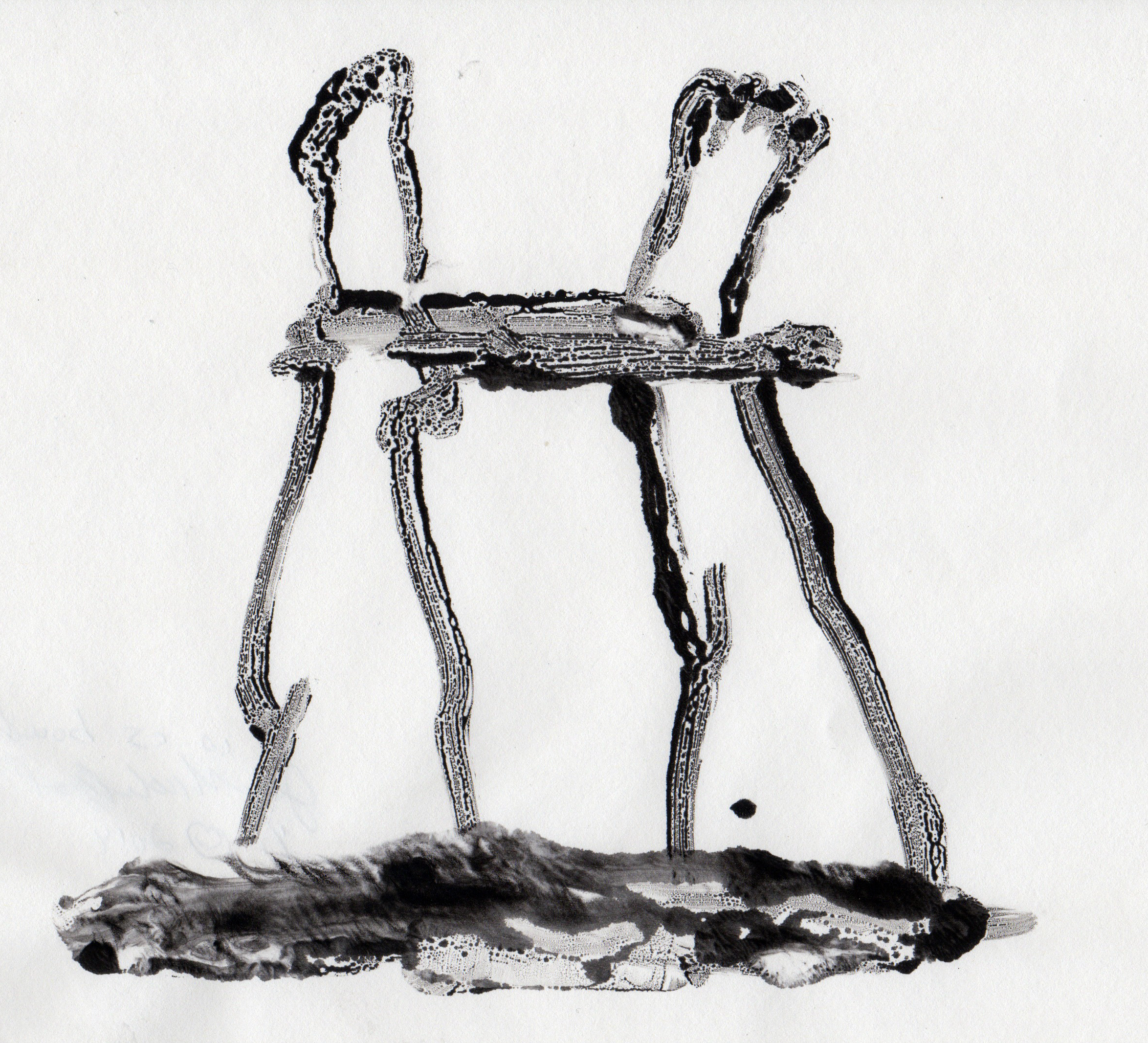 Is As Bound, 2014, gelatin monotype, 10x9 inches