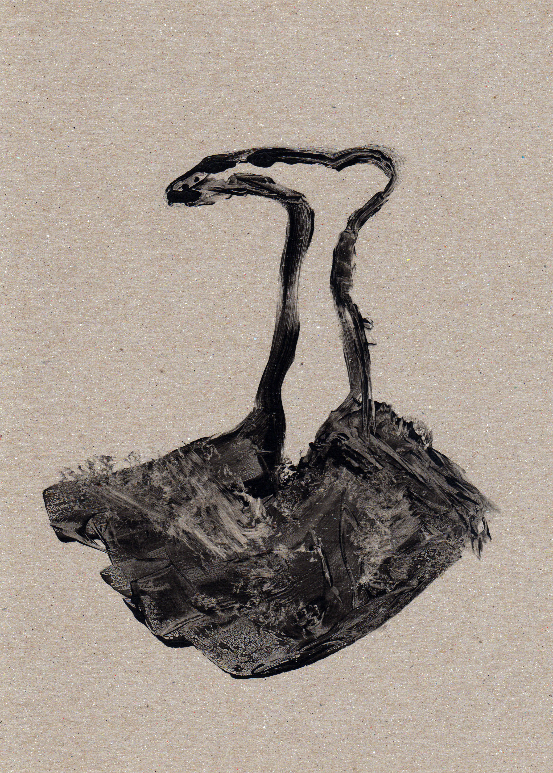Untitled One Foot Out of the Grave, 2014, gelatin monotype, 11x8 inches