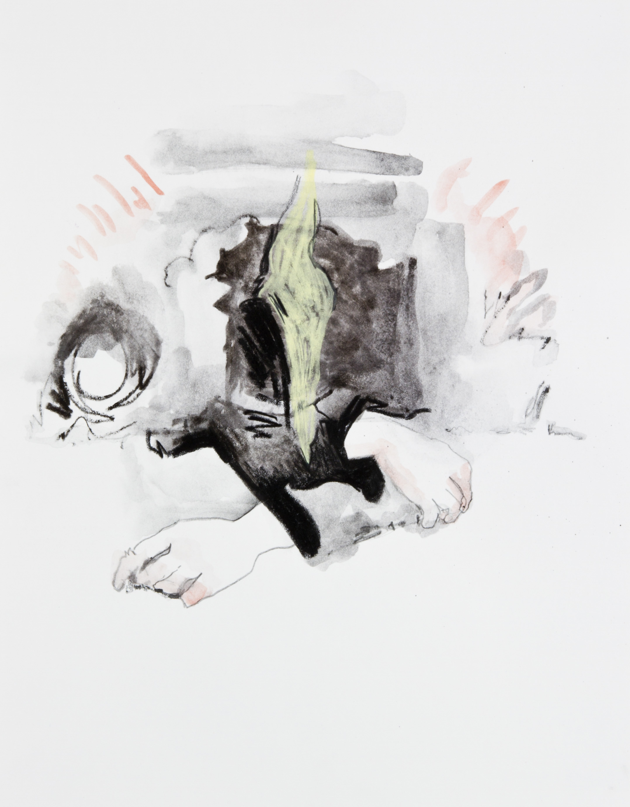 A Inner Action, 2013, graphite, crayon and watercolor pencil on paper, 11x14 inches