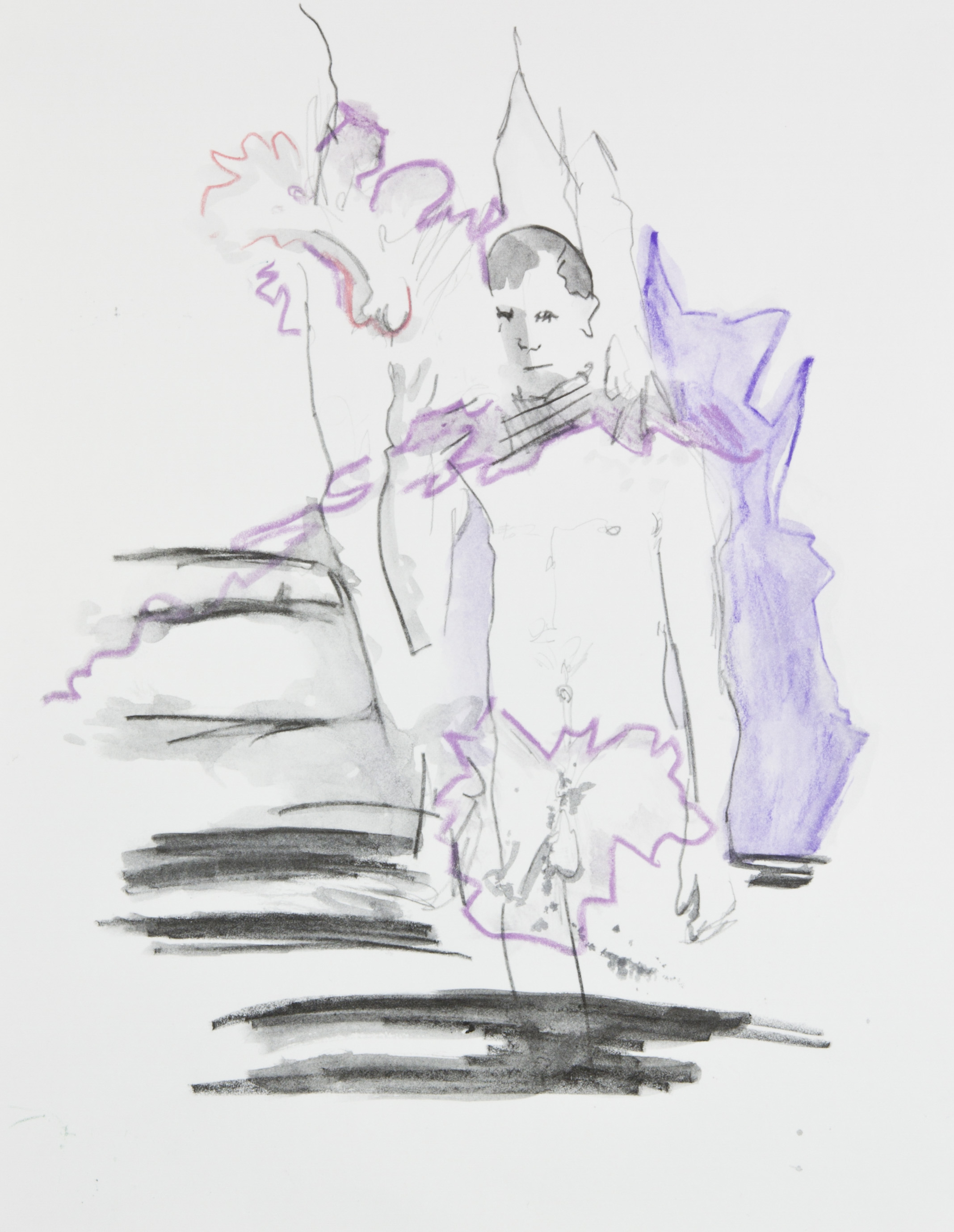 Another Ectoplasmic Event, 2013, graphite, crayon and watercolor pencil on paper, 11x14 inches