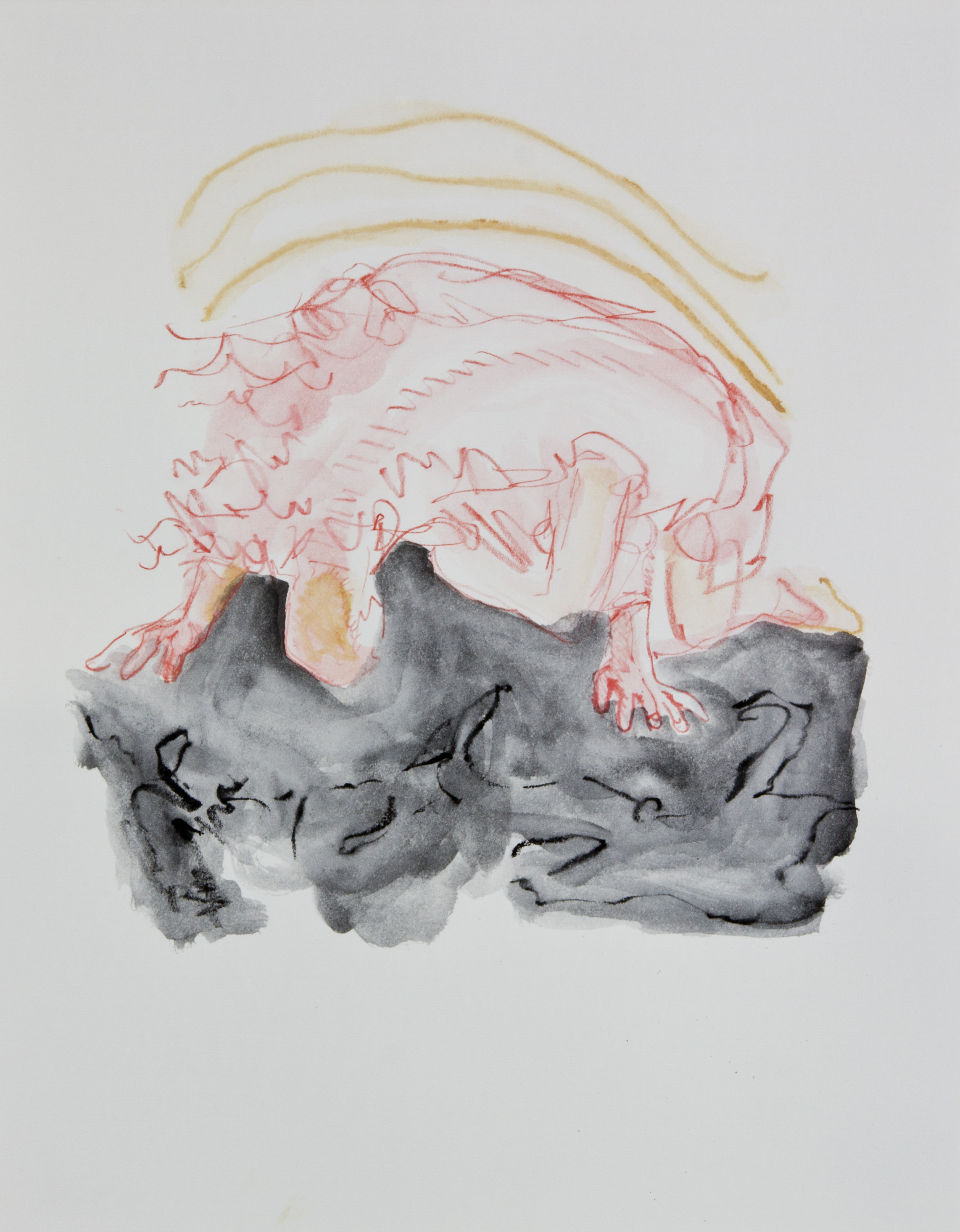 Bowing To The Abyss, 2013, graphite, crayon and watercolor pencil on paper, 11x14 inches