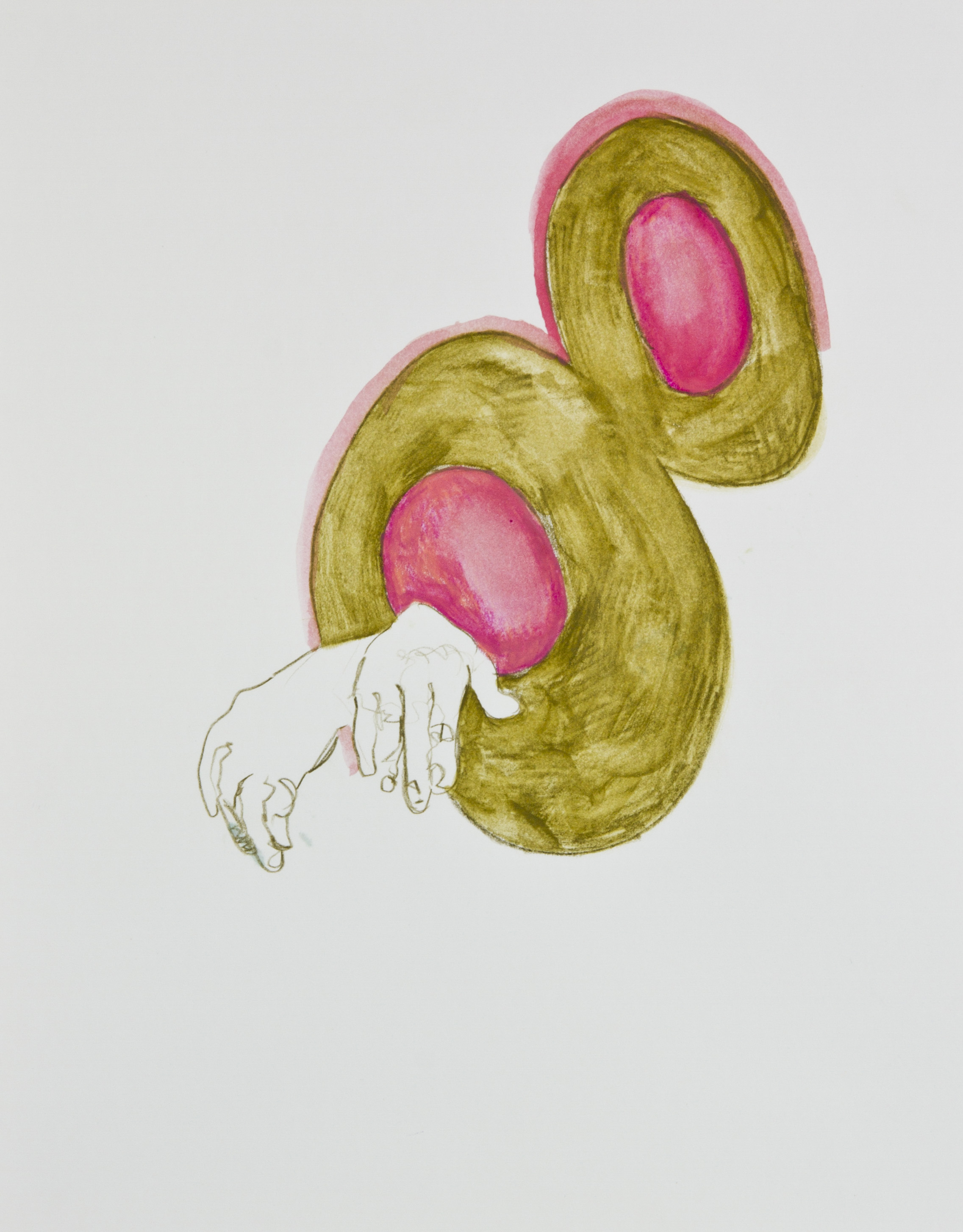 Double O, 2013, graphite, crayon and watercolor pencil on paper, 11x14 inches