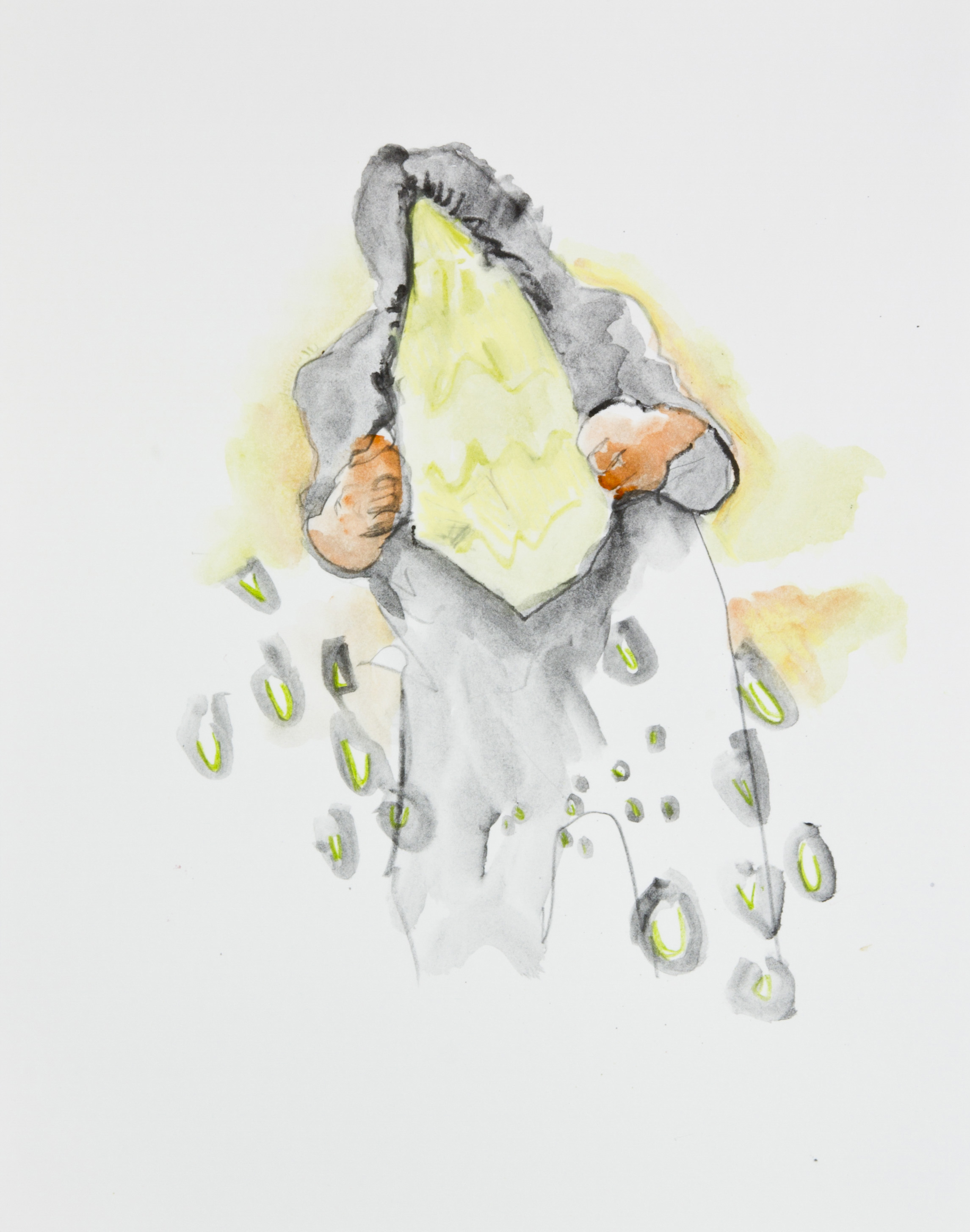 Introvert extrovert, 2013, graphite, crayon and watercolor pencil on paper, 11x14 inches
