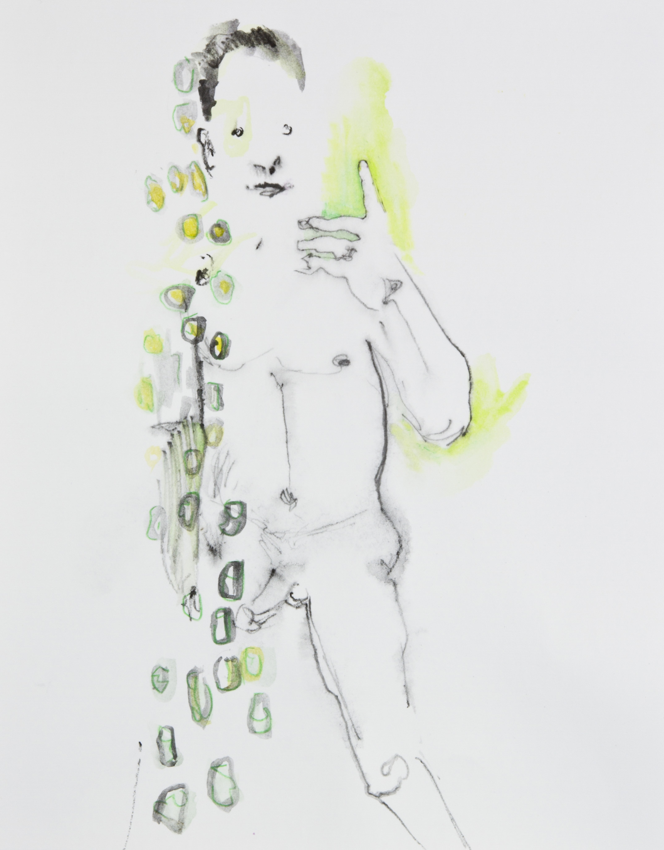 Left Tingle, 2013, graphite, crayon and watercolor pencil on paper, 11x14 inches