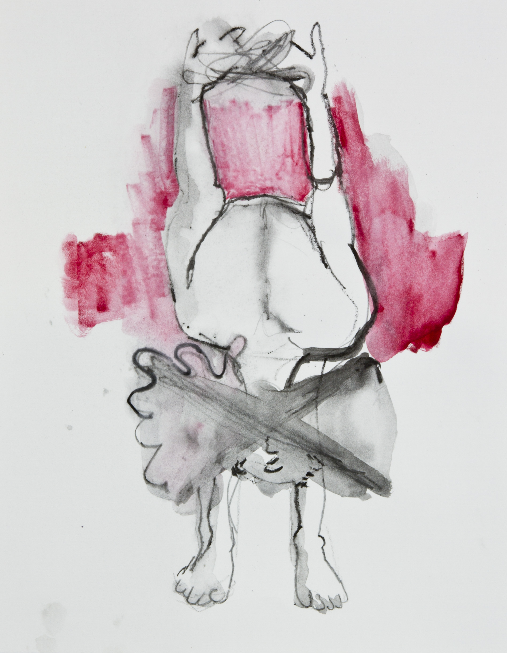 Longer By Stretching It, 2013, graphite, crayon and watercolor pencil on paper, 11x14 inches