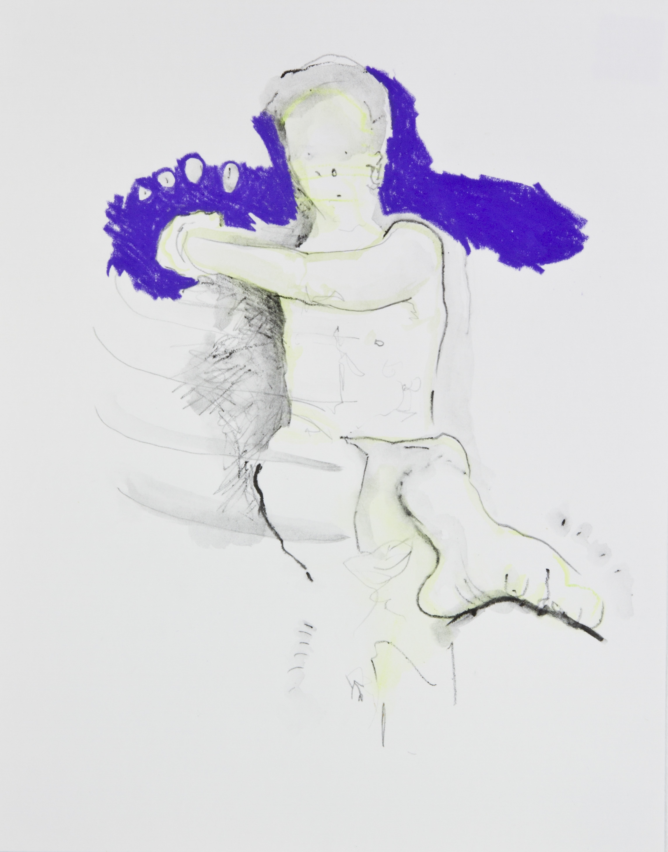 Purple Can Can, 2013, graphite, crayon and watercolor pencil on paper, 11x14 inches