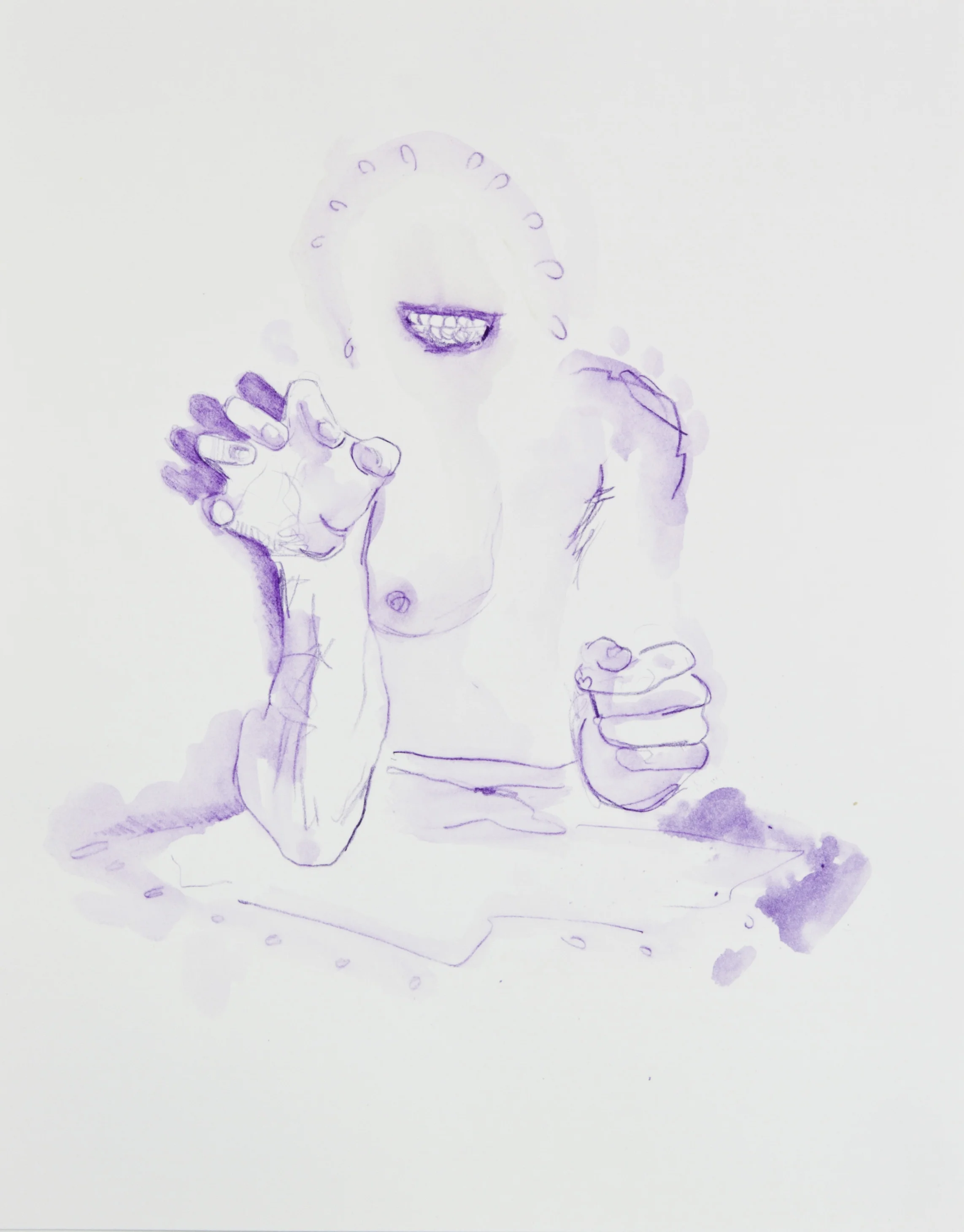 Purple Snarl Thingy, 2013, graphite, crayon and watercolor pencil on paper, 11x14 inches