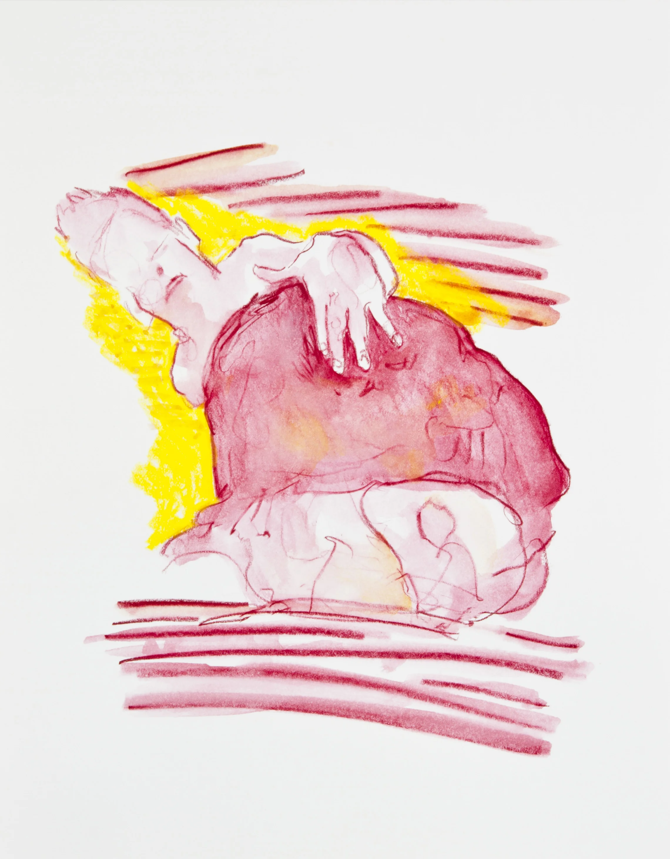 Scaling The Mountain, 2013, graphite, crayon and watercolor pencil on paper, 11x14 inches