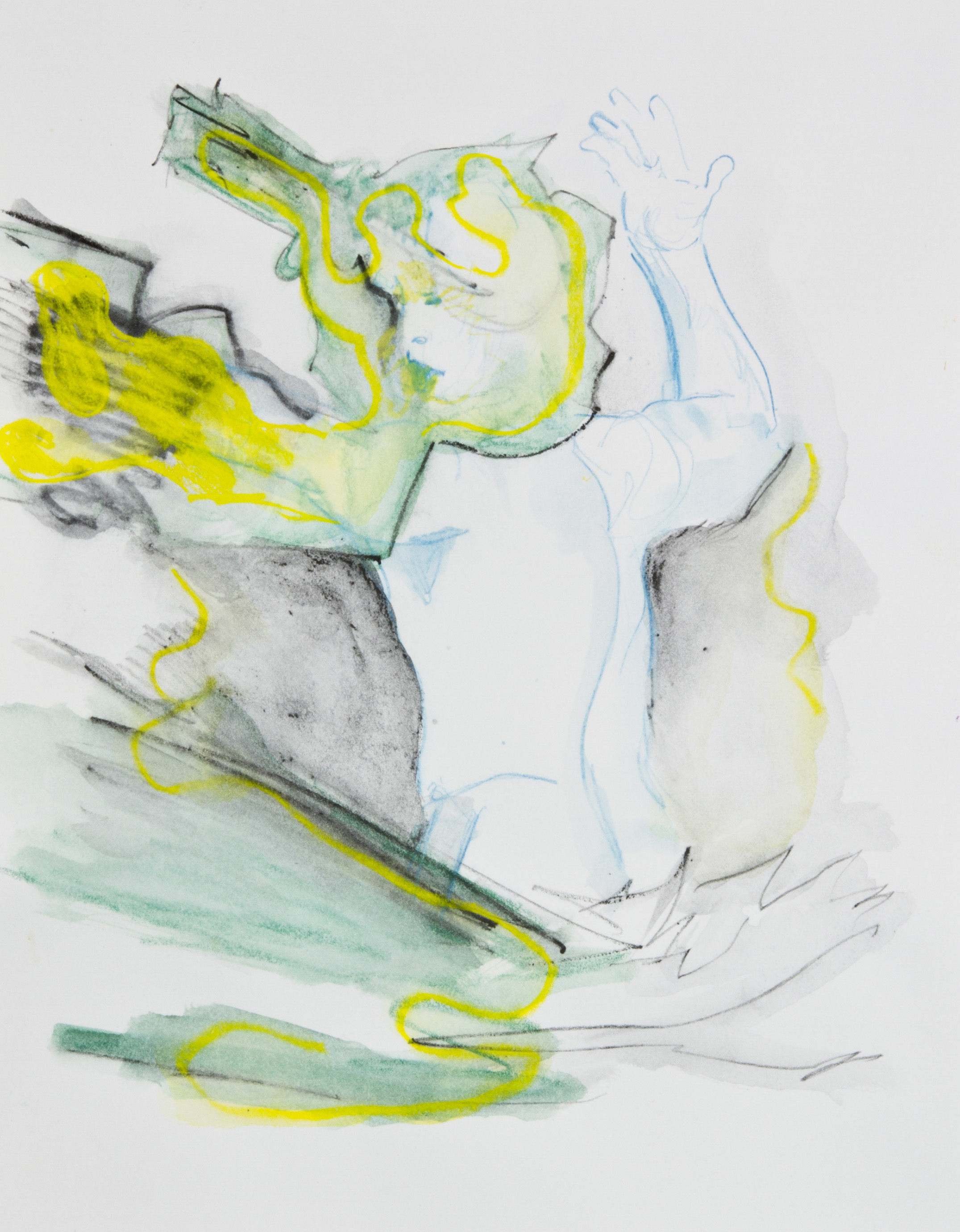 Thread Yield, 2013, graphite, crayon and watercolor pencil on paper, 11x14 inches