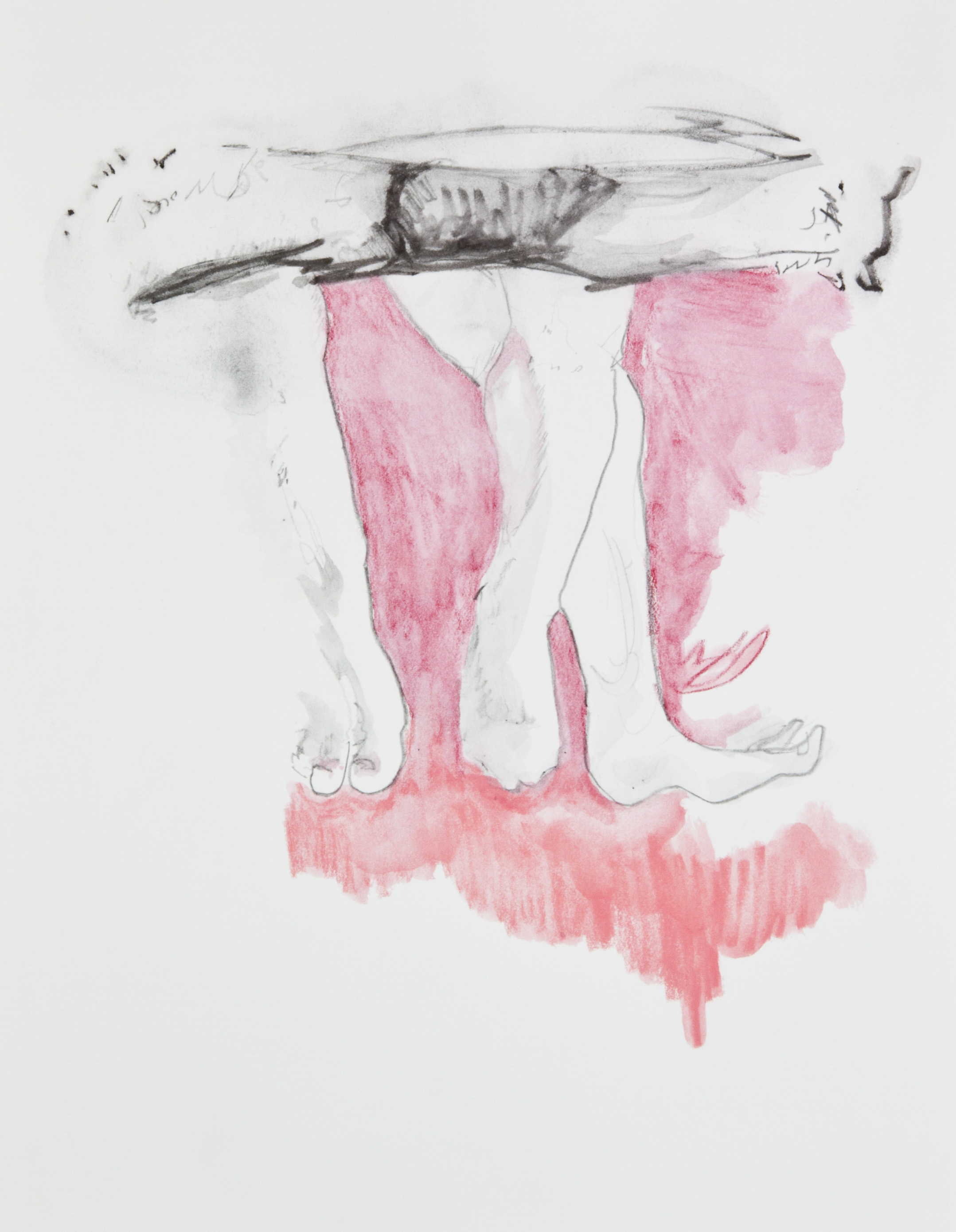 We Dangle In Place, 2013, graphite, crayon and watercolor pencil on paper, 11x14 inches