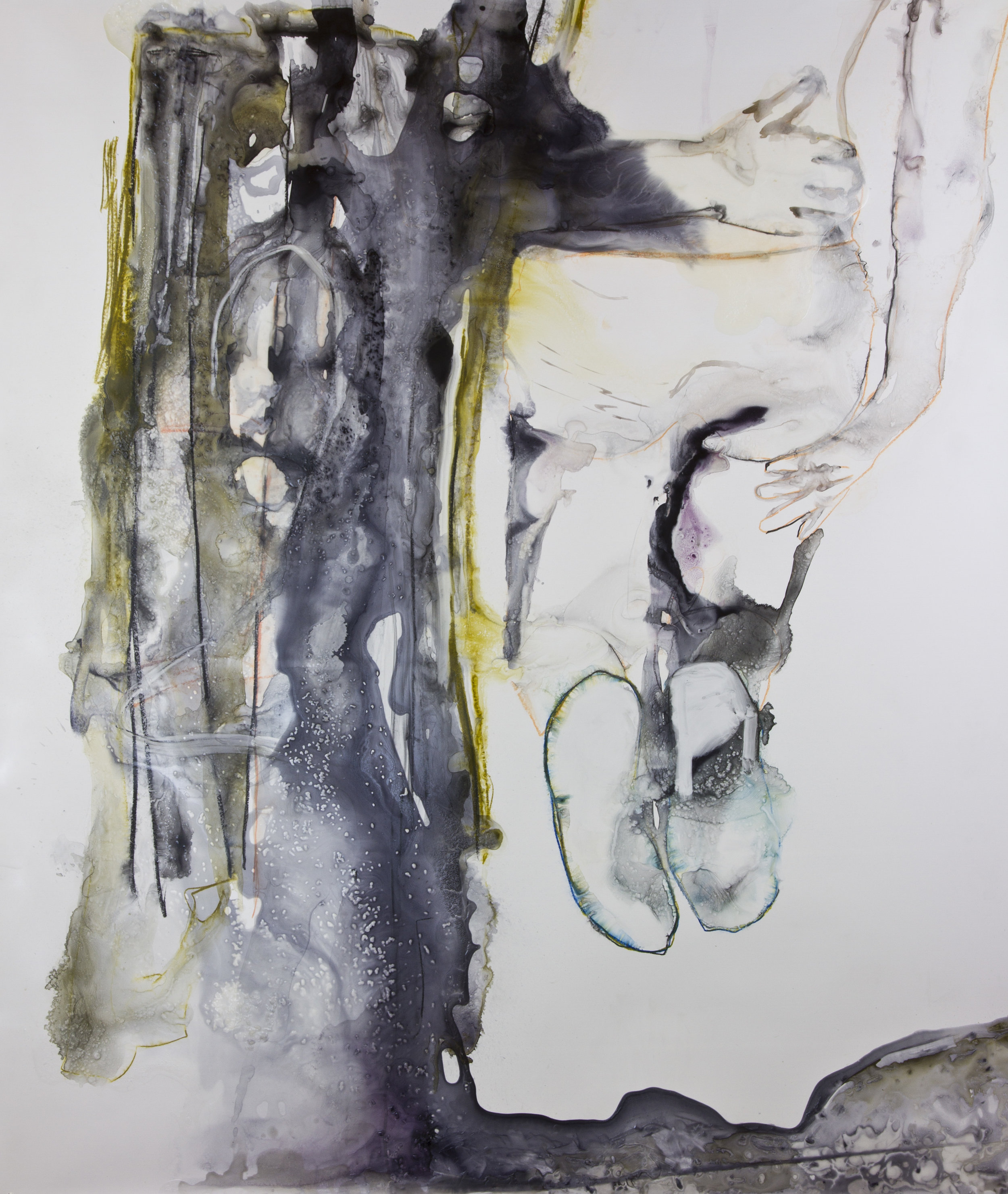 Shona Thought My Abyss Was A Radiator, 2013, watercolor and acrylic on polypropylene, 60x60 inches