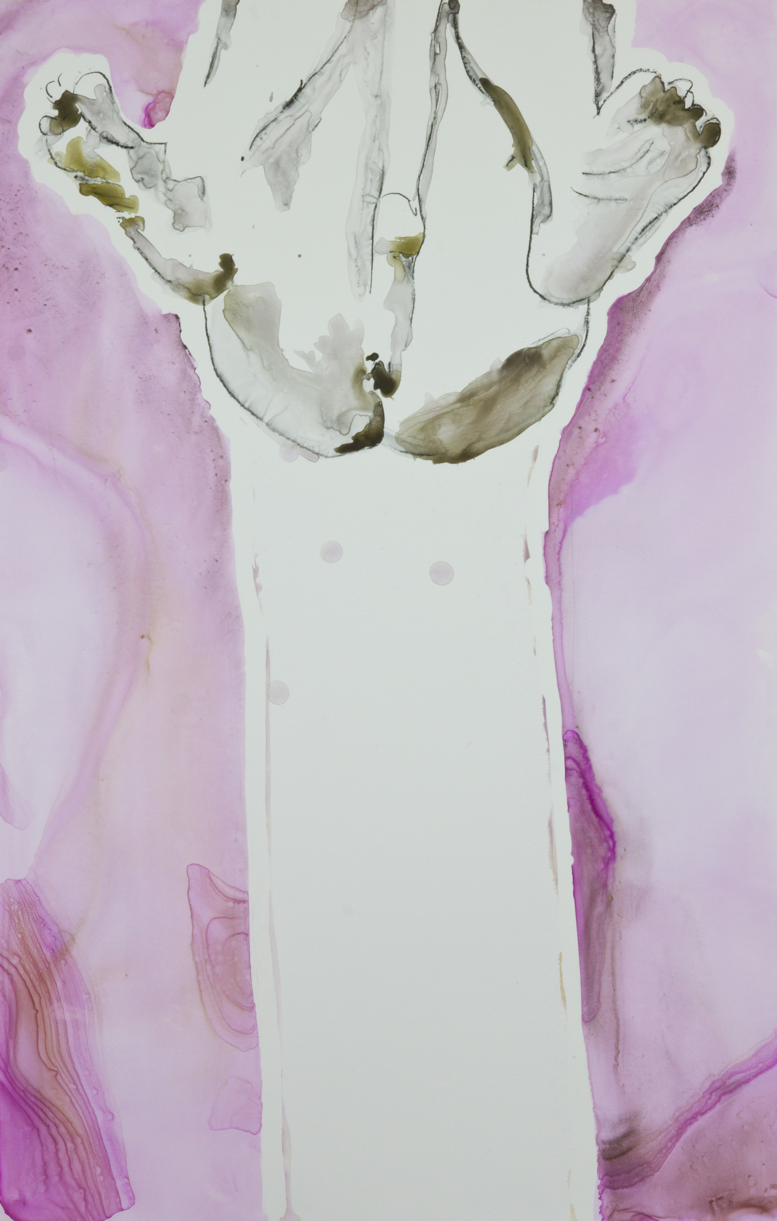 Pink Passage, 2012, watercolor and acrylic on polypropylene, 26x40 inches