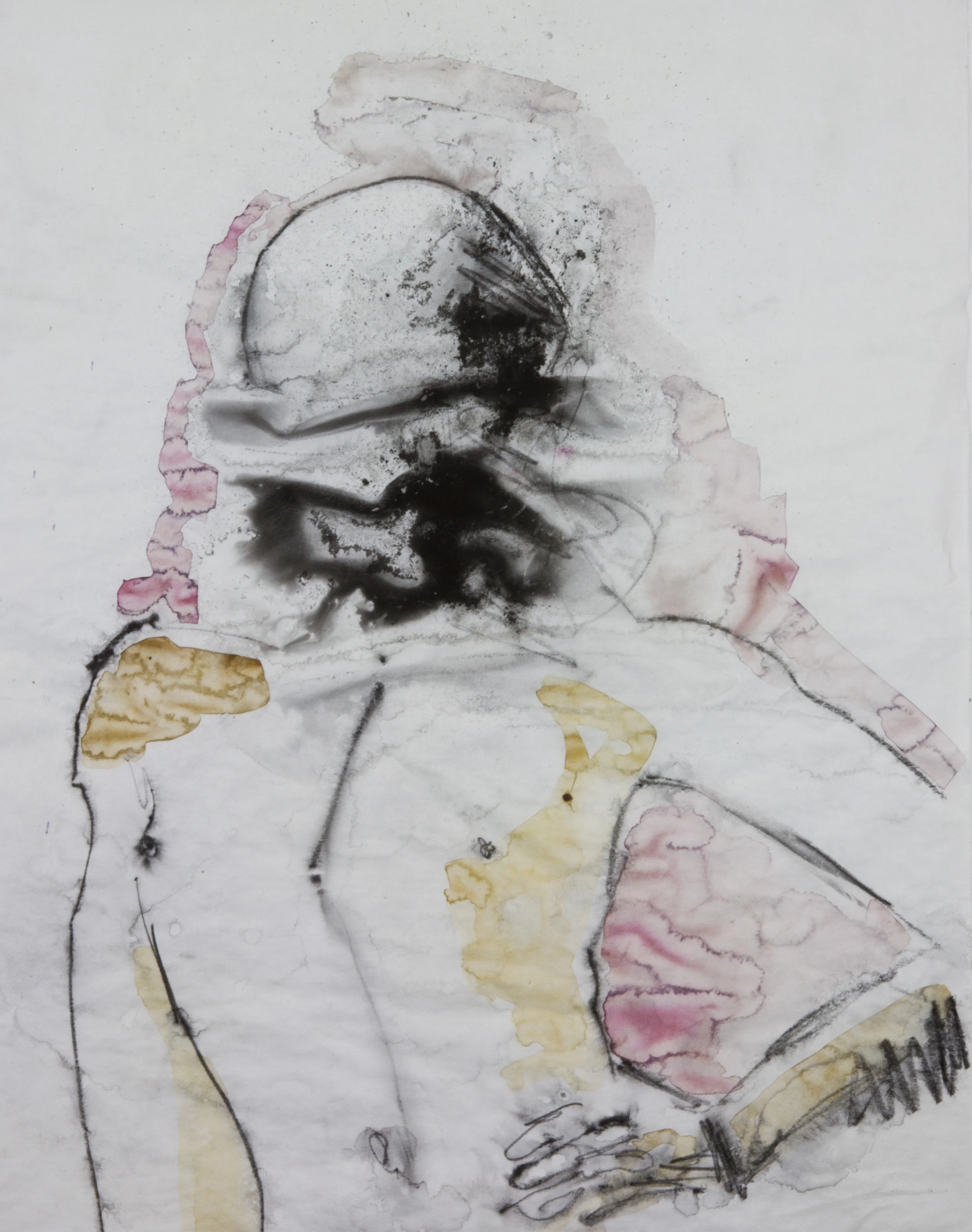 Blind Hood, 2012, watercolor and acrylic on tracing paper, 18x24 inches