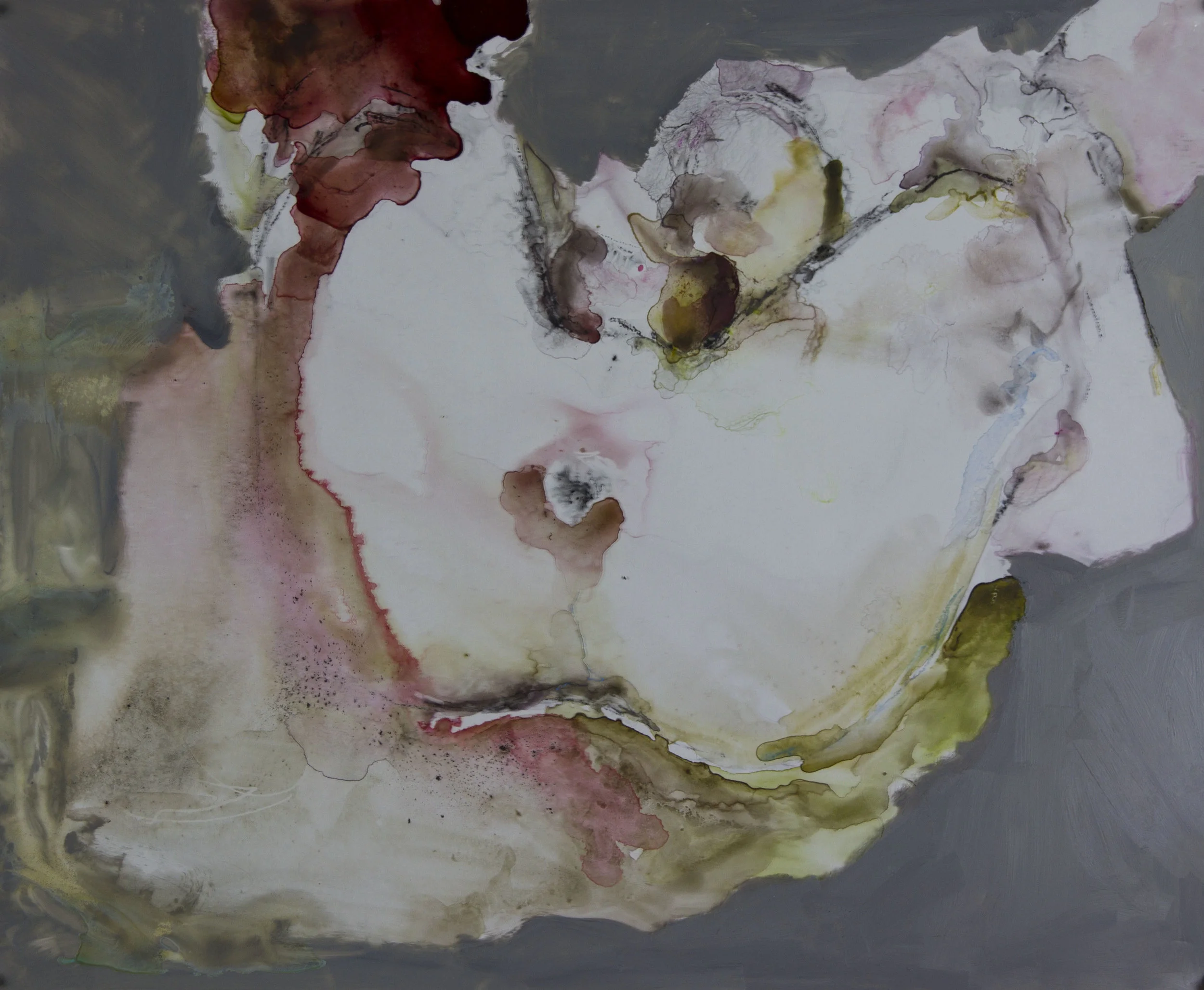 Holding Back, 2011, watercolor and Acrylic on mylar, 18x24 inches