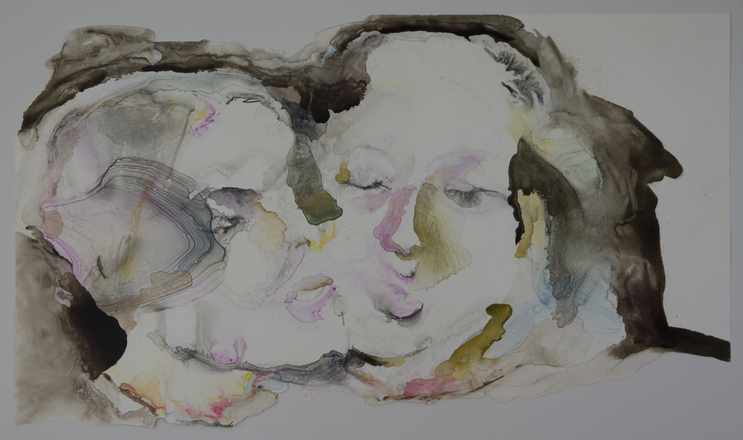 Twins, 2011, watercolor on polypropylene, 26x40 inches