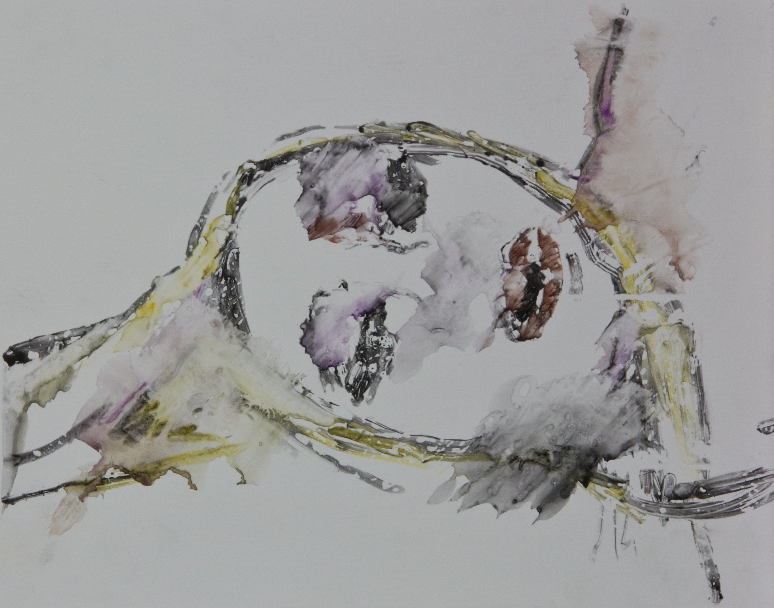 Acts 11, 2010, watercolor monotype on polypropylene, 11x14 inches