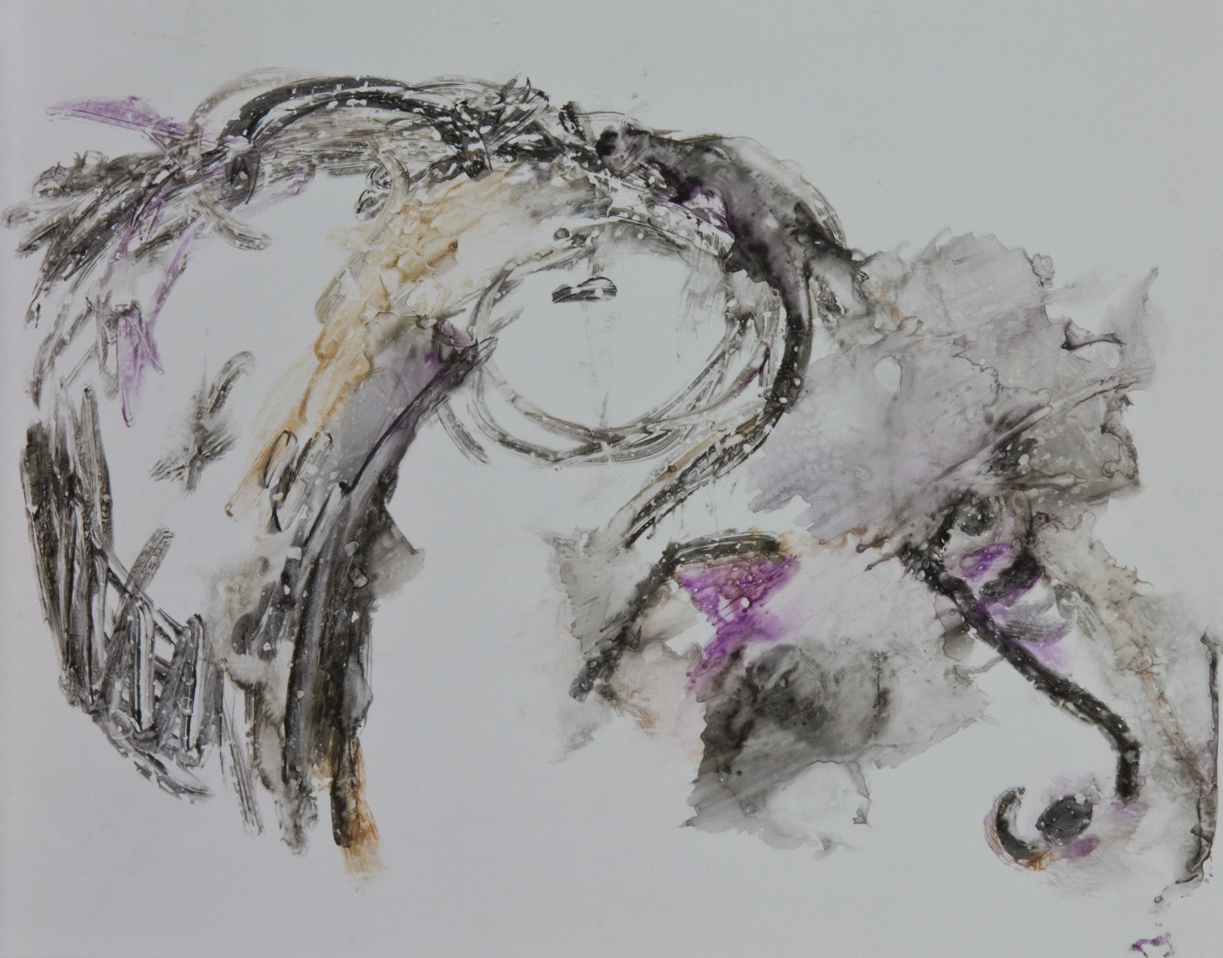 Acts 13, 2010, watercolor monotype on polypropylene, 11x14 inches