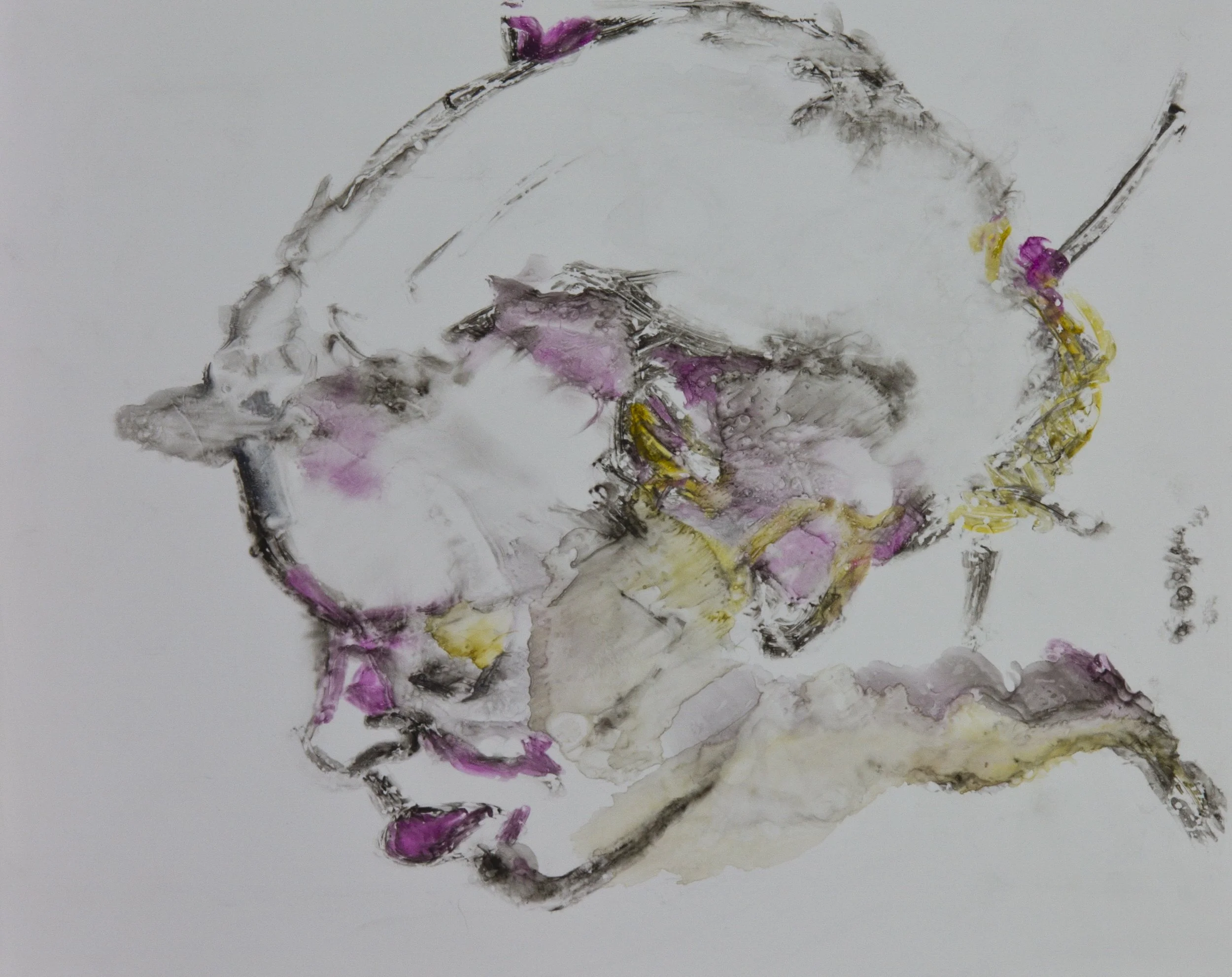 Acts 18, 2010, watercolor monotype on polypropylene, 11x14 inches