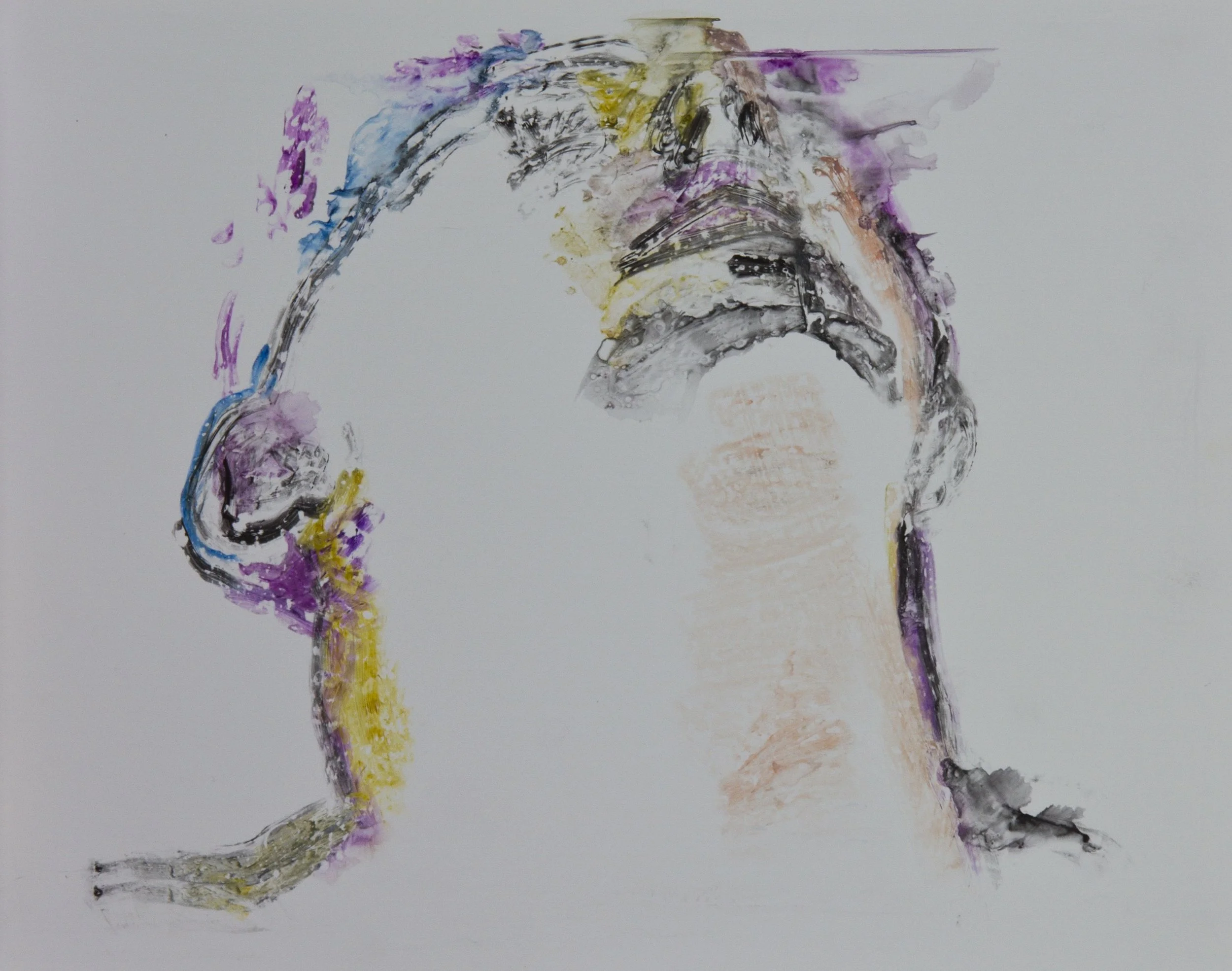 Acts 28, 2010, watercolor monotype on polypropylene, 11x14 inches