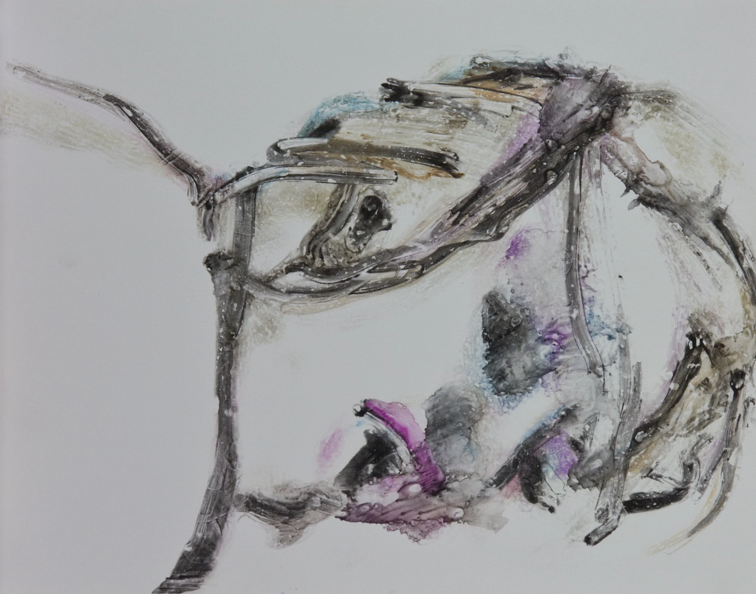 Acts 38, 2010, watercolor monotype on polypropylene, 11x14 inches