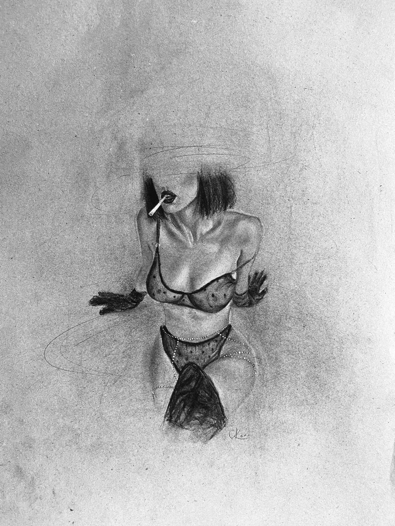 14x20 in charcoal on toned paper