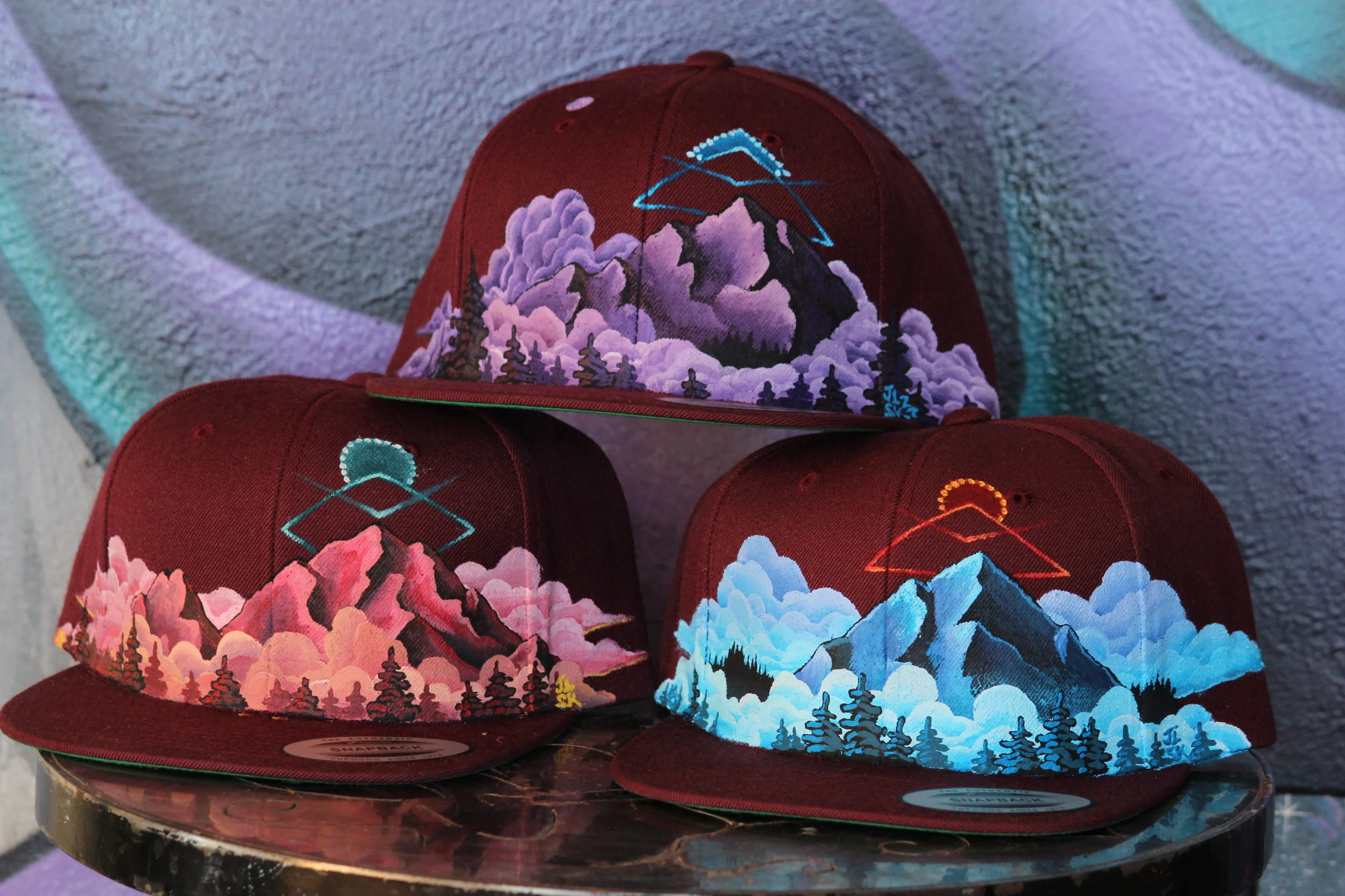 "Magic Mountain" Handprinted Snapback Series