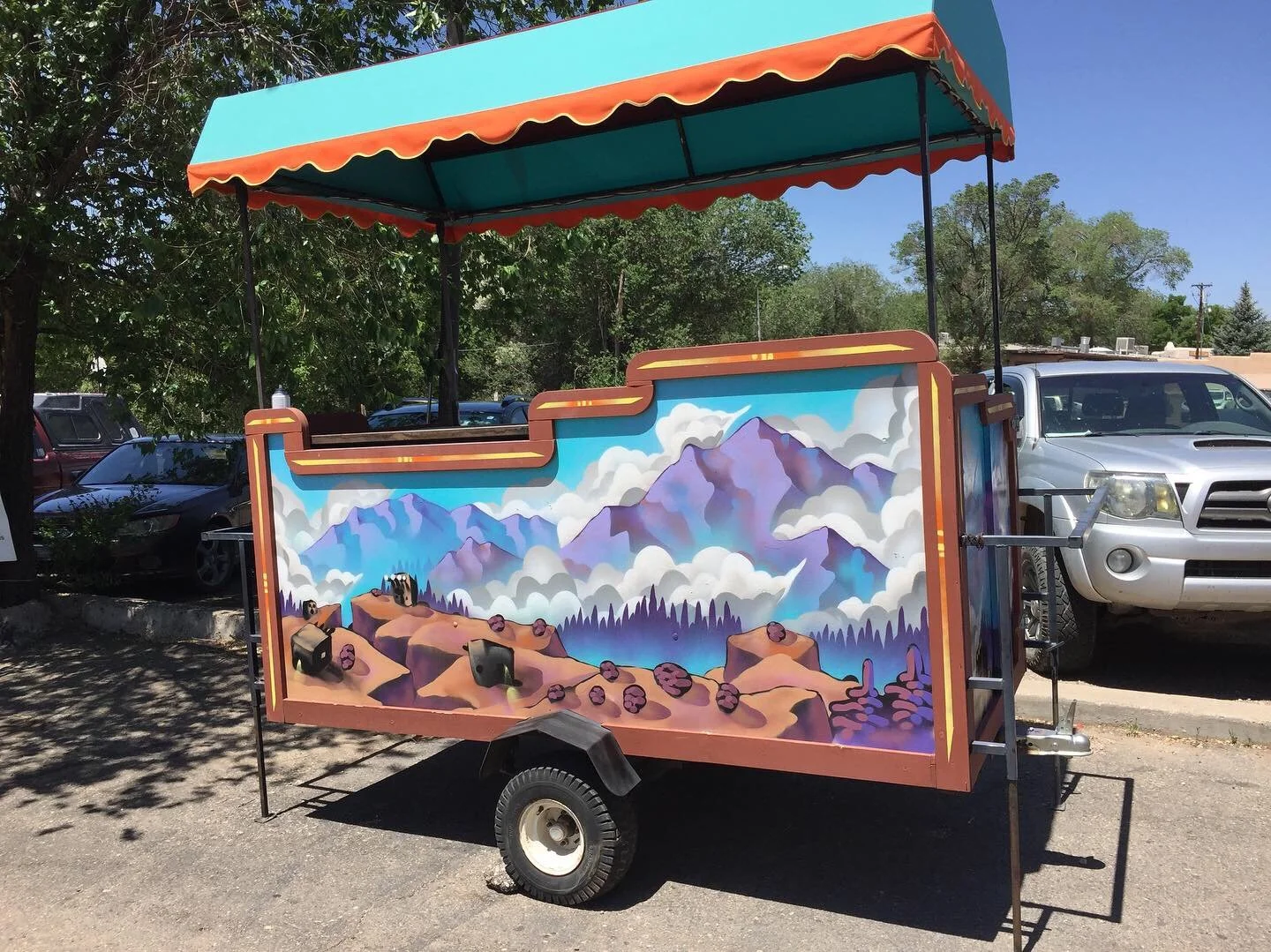 Mural on Freshies Juice Cart Taos Plaza, NM