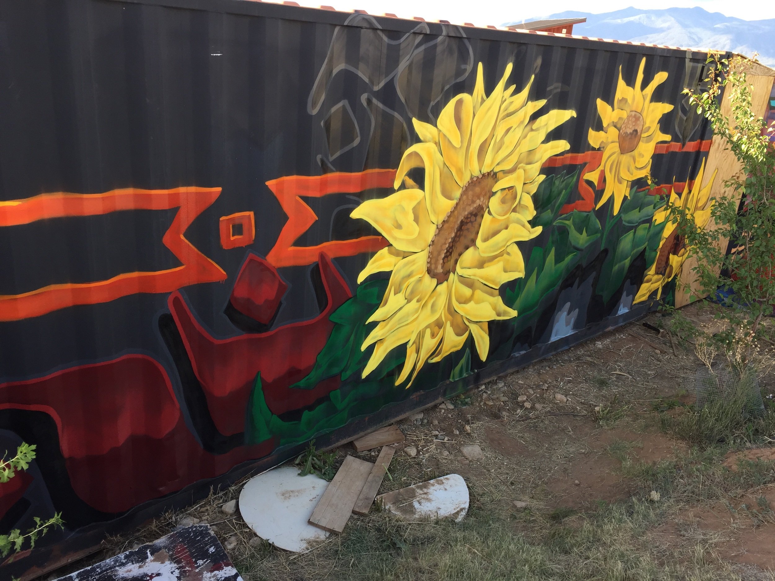 Sunflower Mural for Hotel Luna Mystica, El Prado, NM
